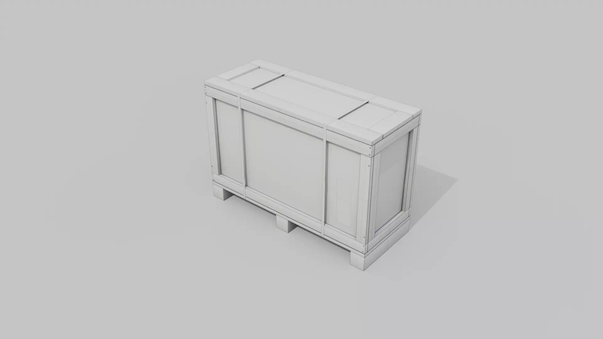 Long Narrow Wooden Crate - Customizable Shipping Box Low-poly 3D model_18