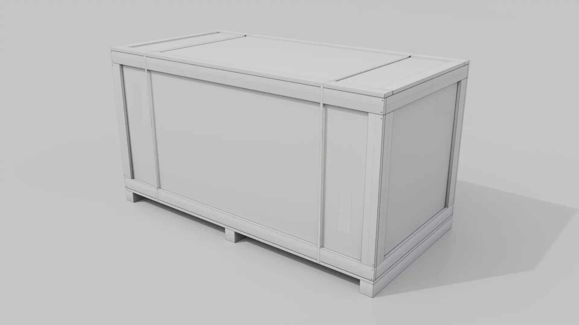 Long Horizontal Wooden Crate - Customizable Shipping Box Low-poly 3D model_14