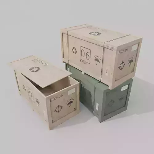 Long Horizontal Wooden Crate - Customizable Shipping Box Low-poly 3D model Long Horizontal Wooden Crate - Customizable Shipping Box Low-poly 3D model