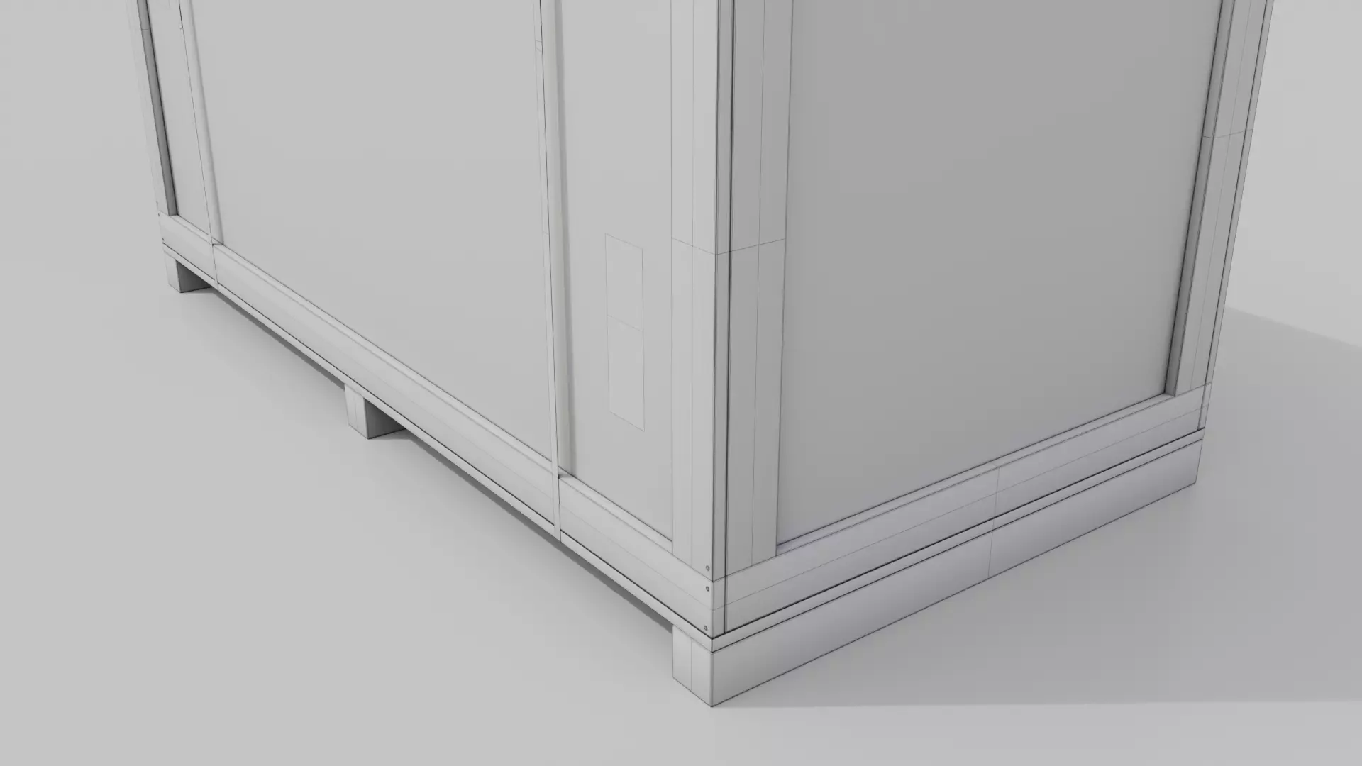 Long Horizontal Wooden Crate - Customizable Shipping Box Low-poly 3D model_16