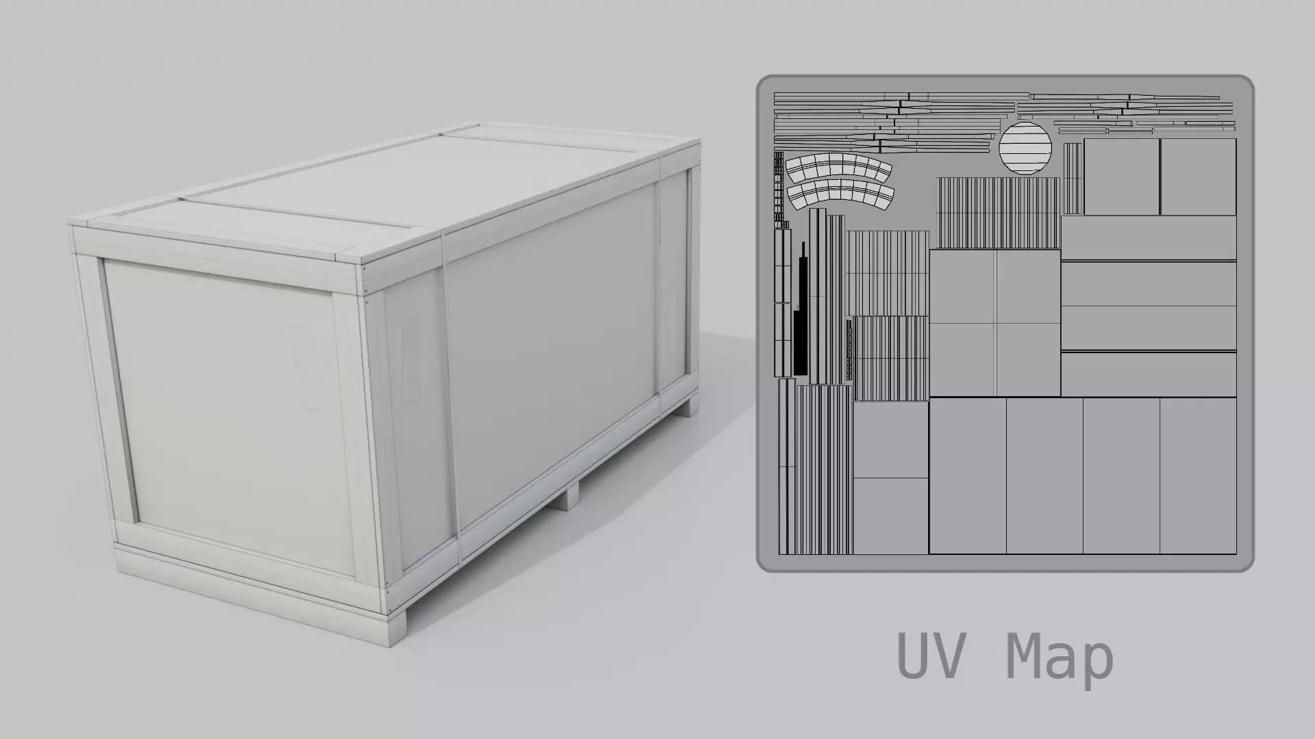 Long Horizontal Wooden Crate - Customizable Shipping Box Low-poly 3D model_18