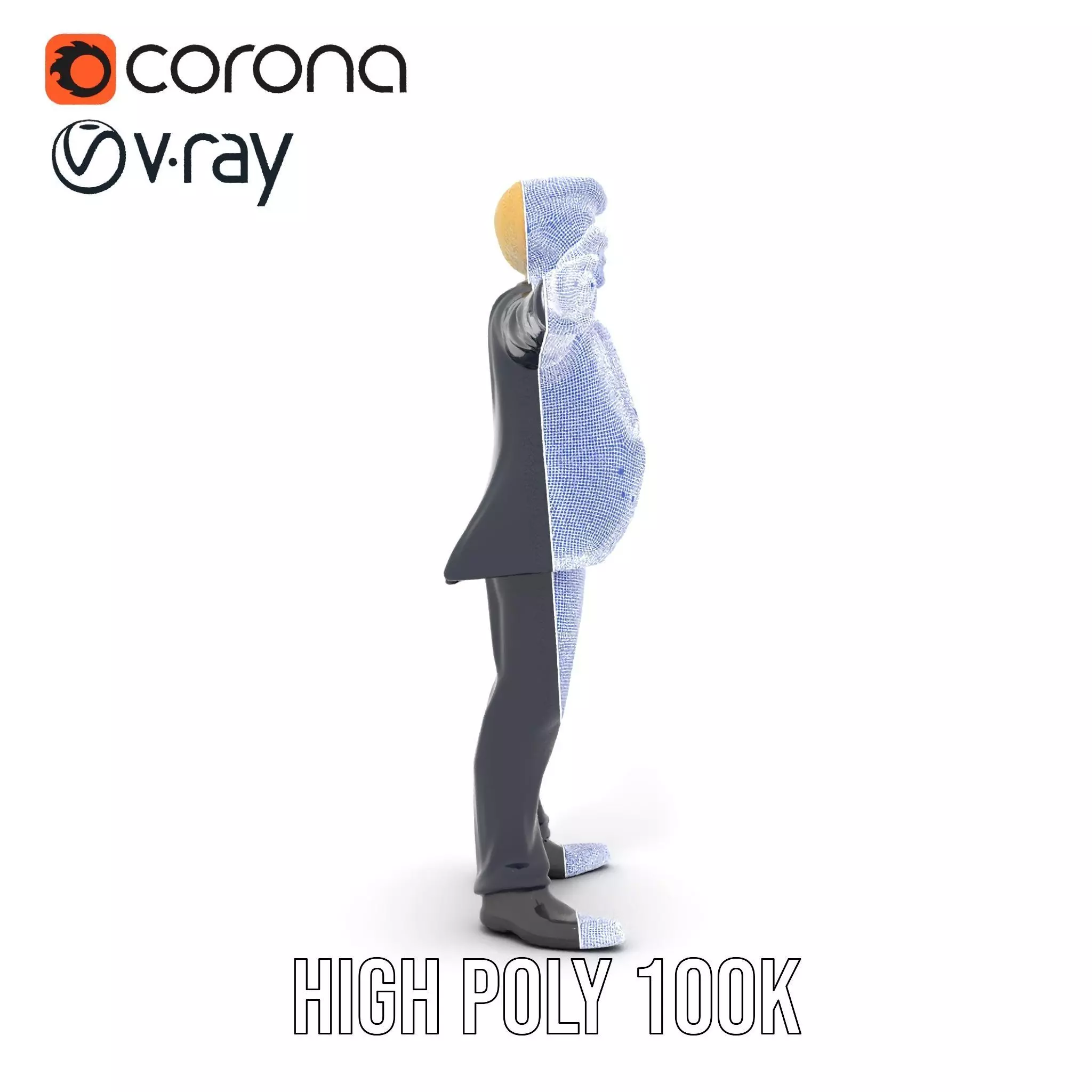 Animated Businessman Character Model Pack with Suit and Tie Low-poly 3D model_33