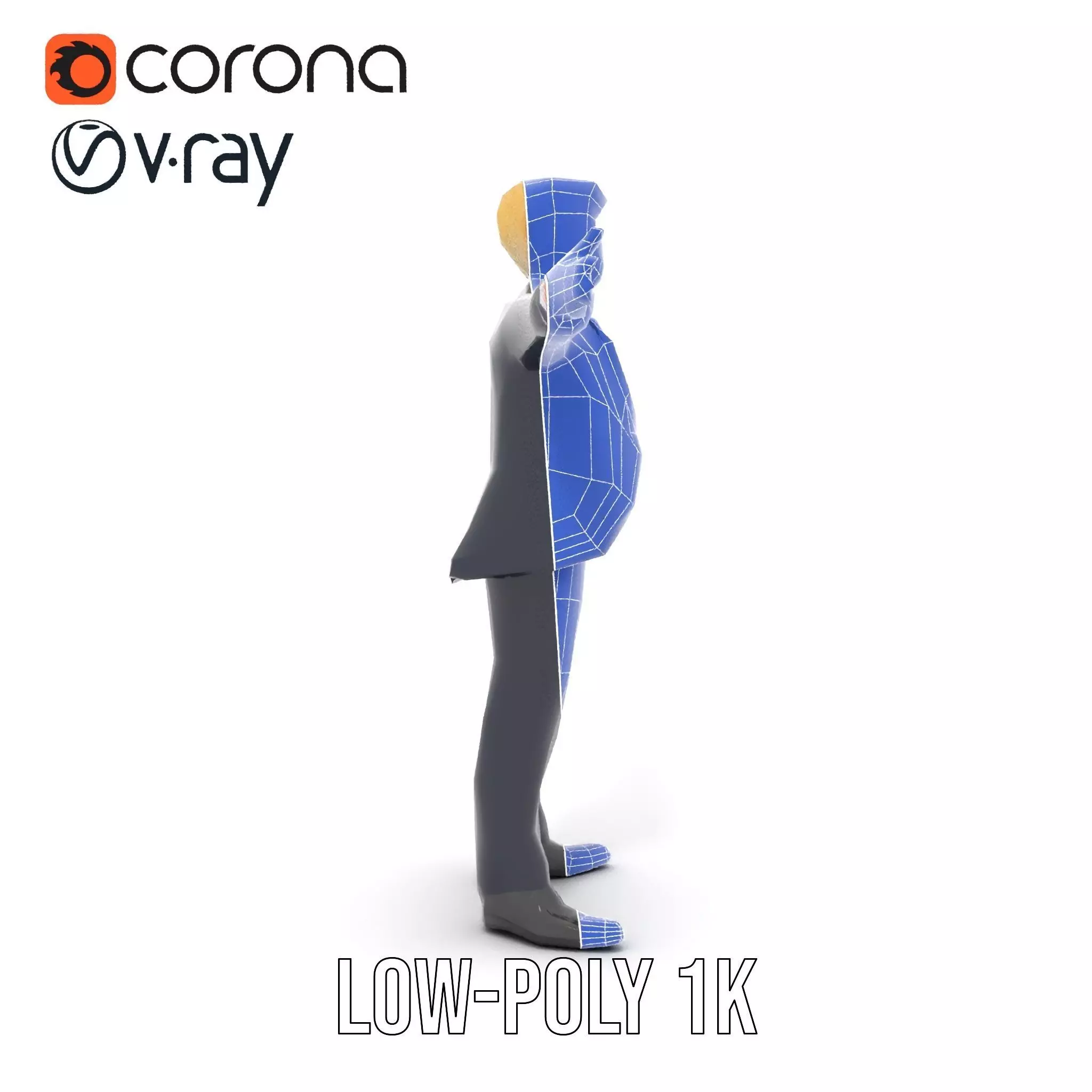 Animated Businessman Character Model Pack with Suit and Tie Low-poly 3D model_27