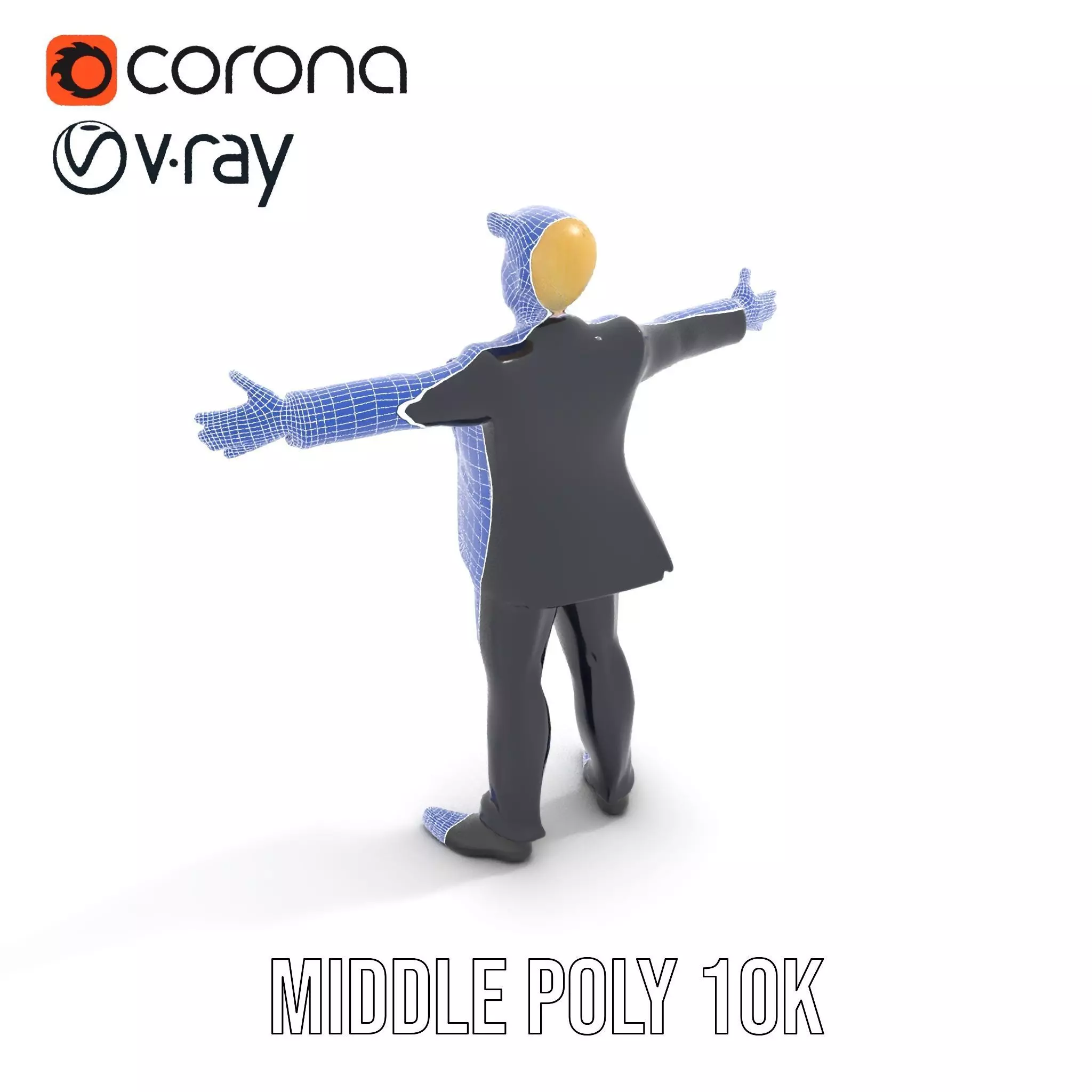 Animated Businessman Character Model Pack with Suit and Tie Low-poly 3D model_5