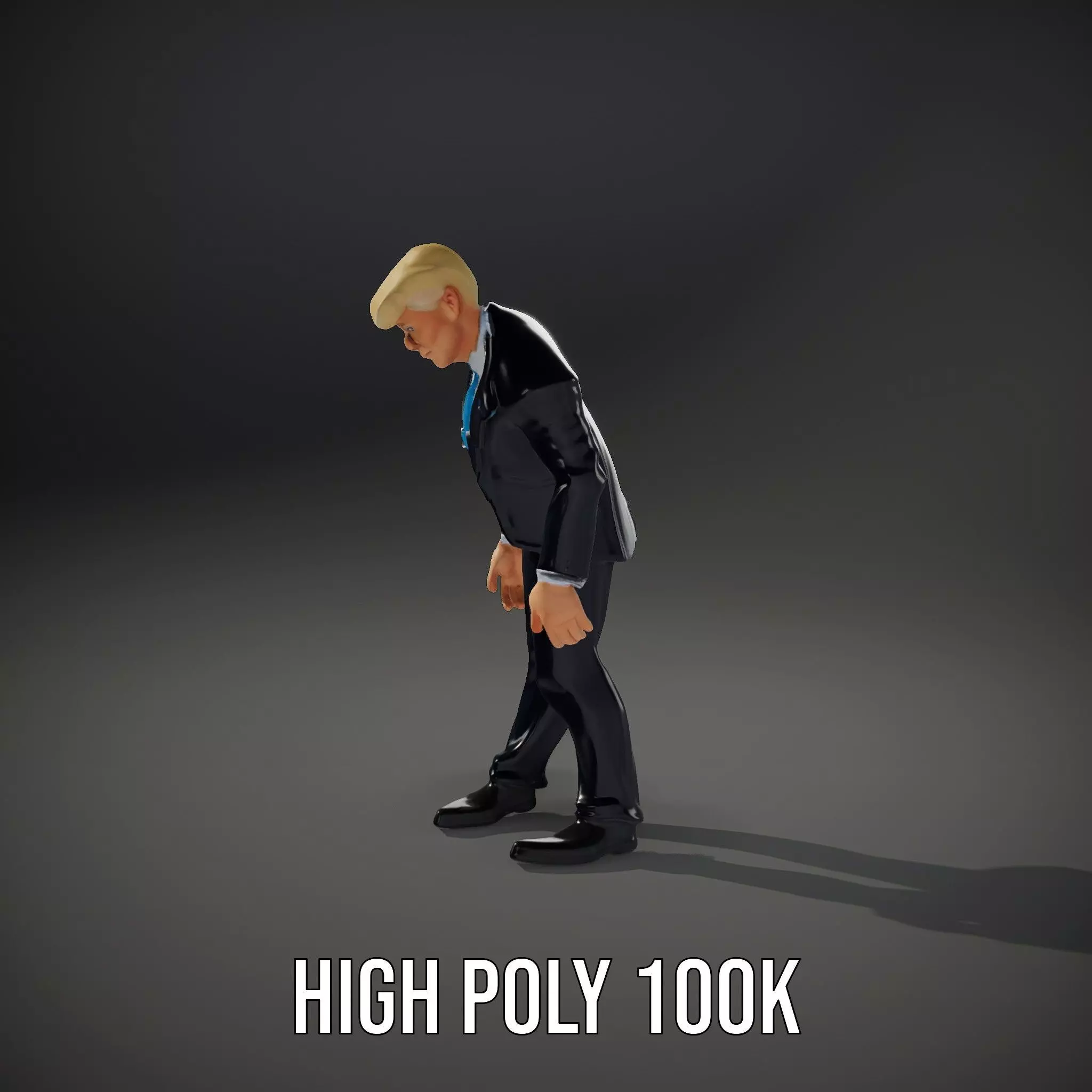 Animated Businessman Character Model Pack with Suit and Tie Low-poly 3D model_20