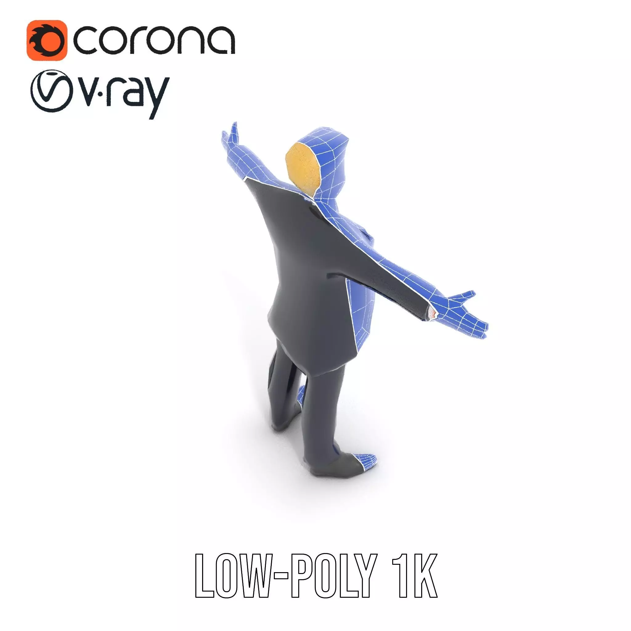 Animated Businessman Character Model Pack with Suit and Tie Low-poly 3D model_30