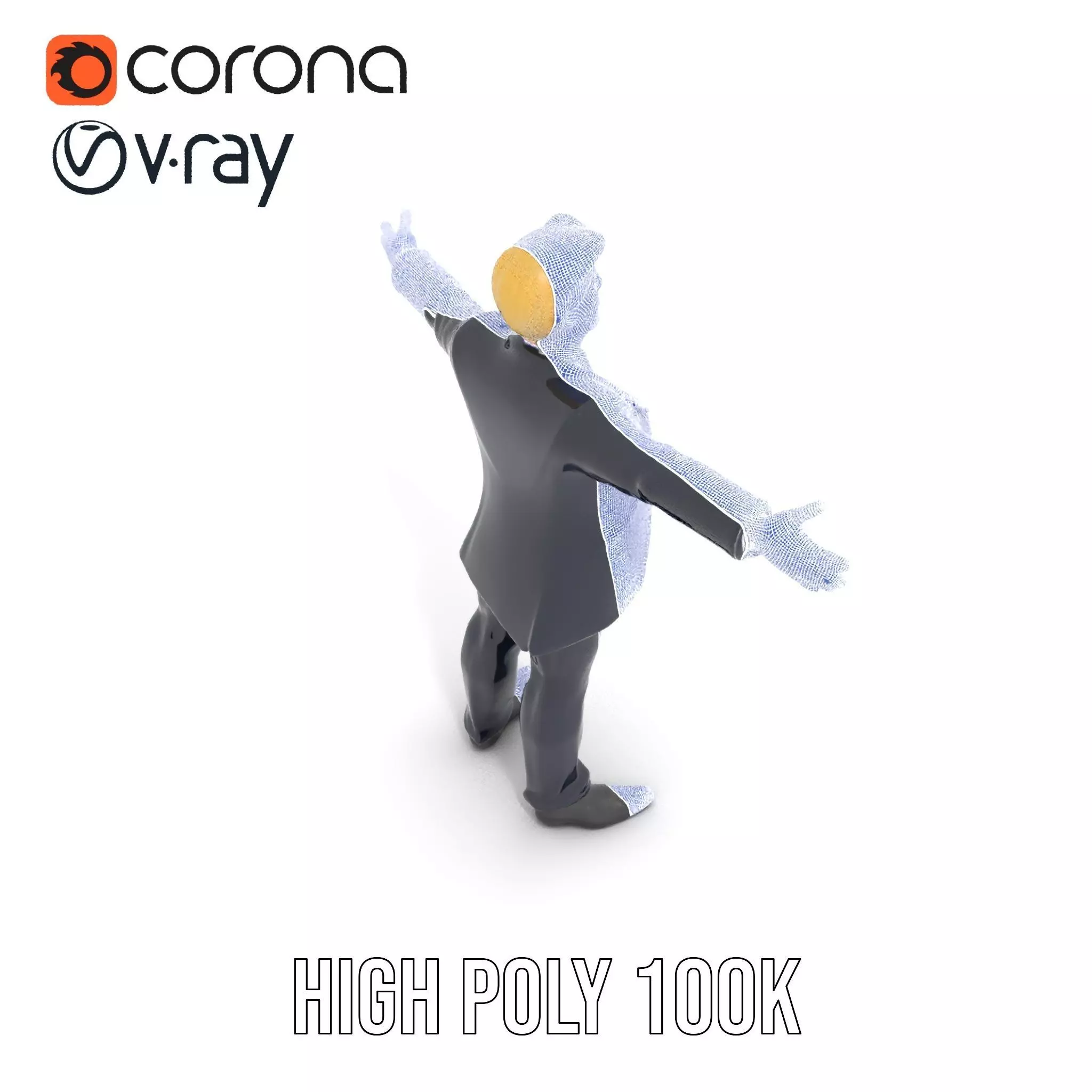 Animated Businessman Character Model Pack with Suit and Tie Low-poly 3D model_32