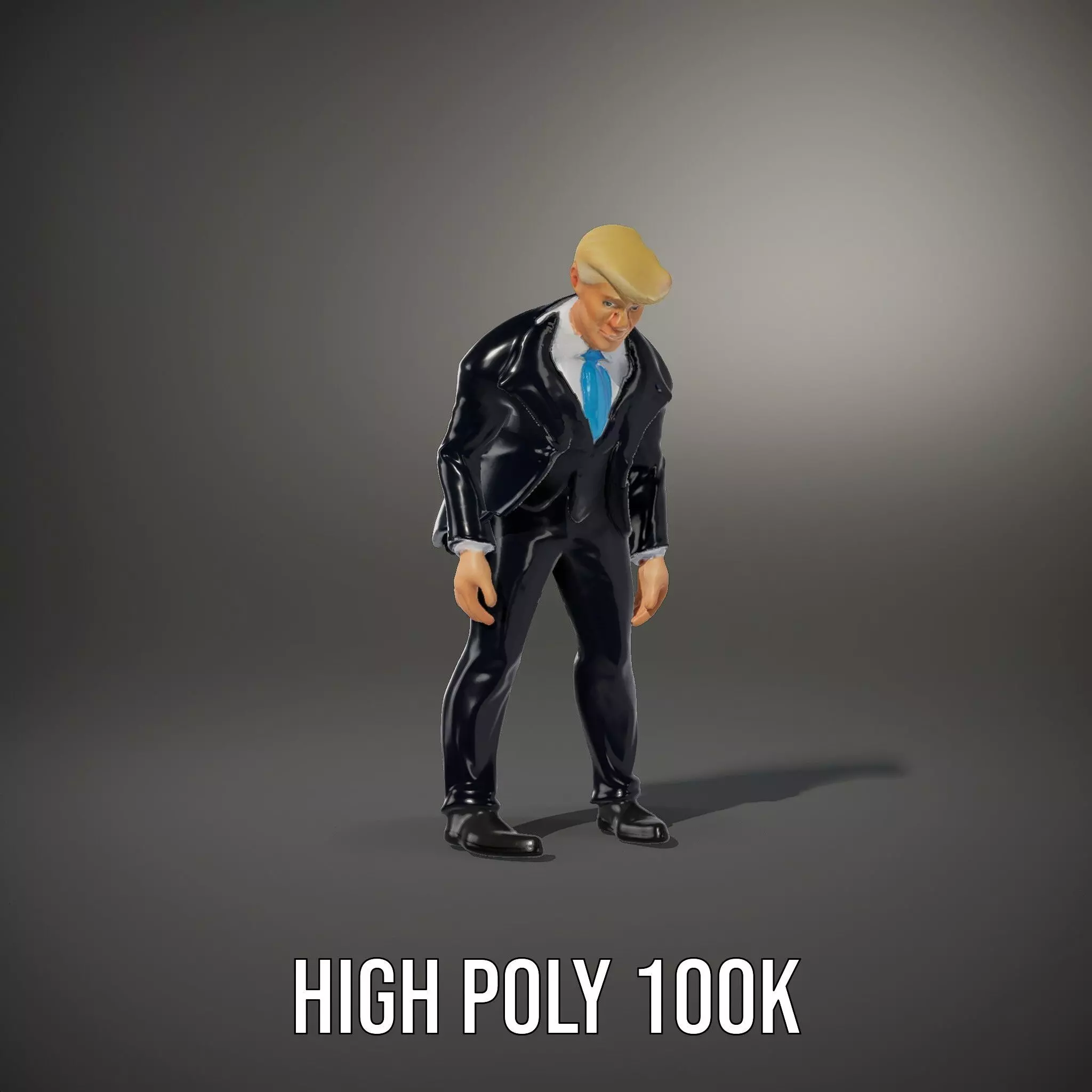 Animated Businessman Character Model Pack with Suit and Tie Low-poly 3D model_17