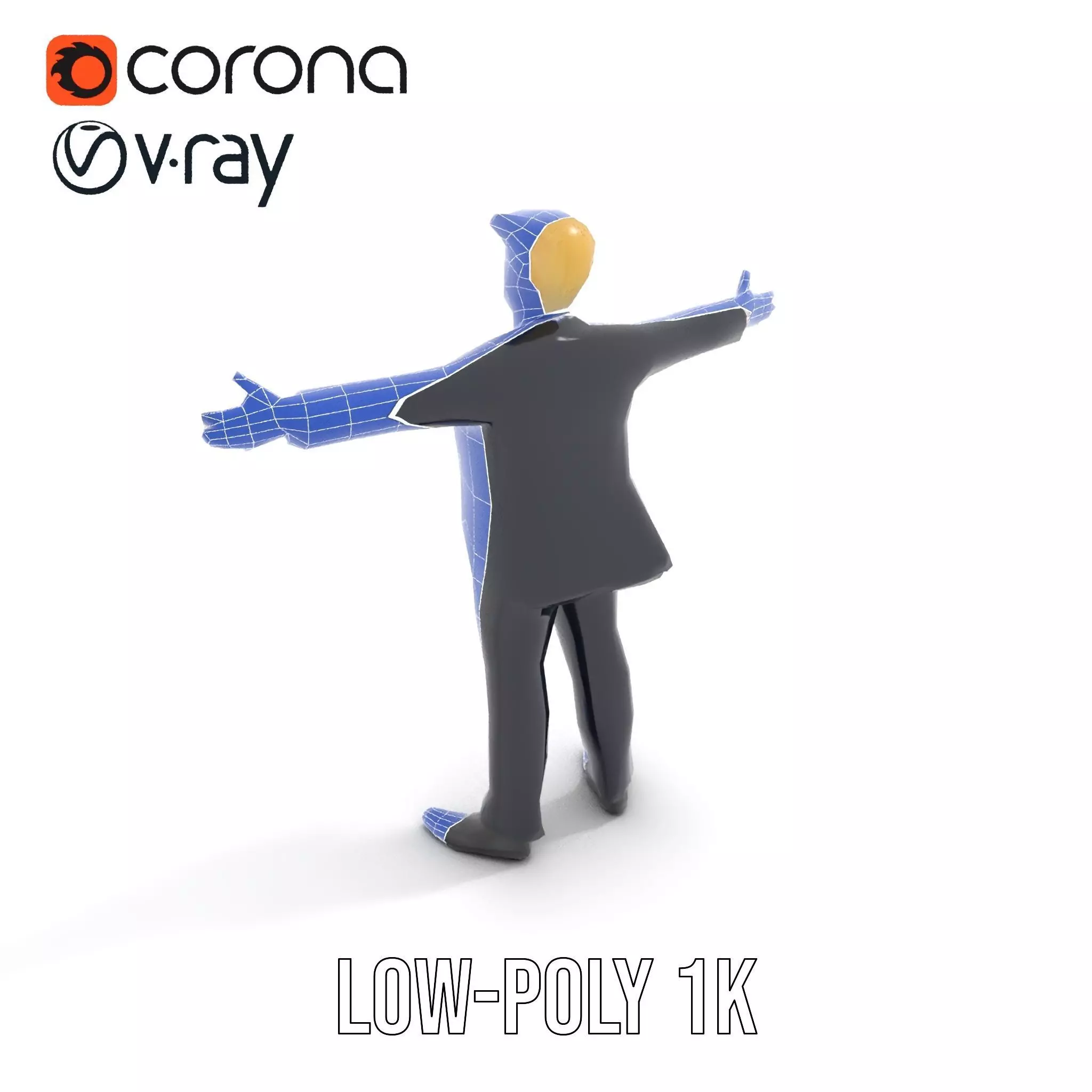 Animated Businessman Character Model Pack with Suit and Tie Low-poly 3D model_16