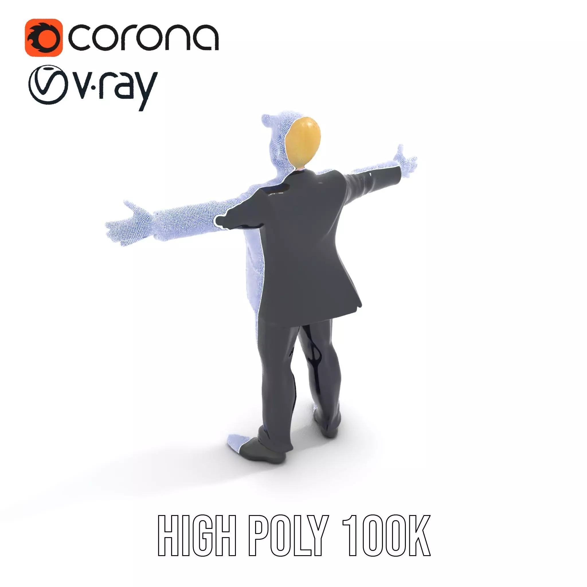 Animated Businessman Character Model Pack with Suit and Tie Low-poly 3D model_31