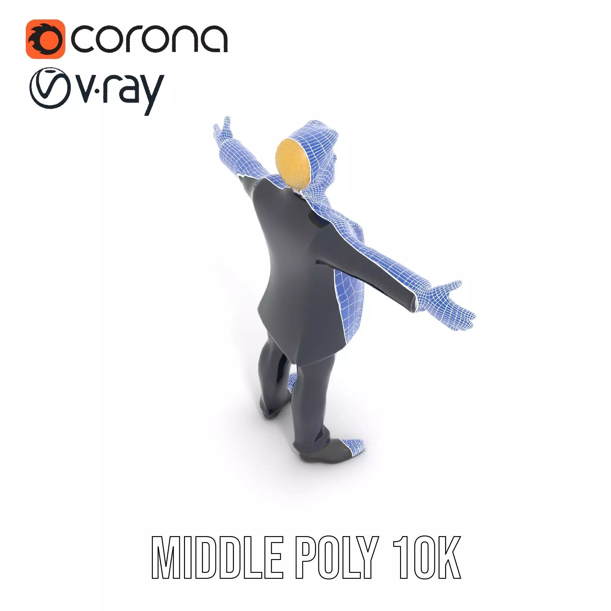 Animated Businessman Character Model Pack with Suit and Tie Low-poly 3D model_21