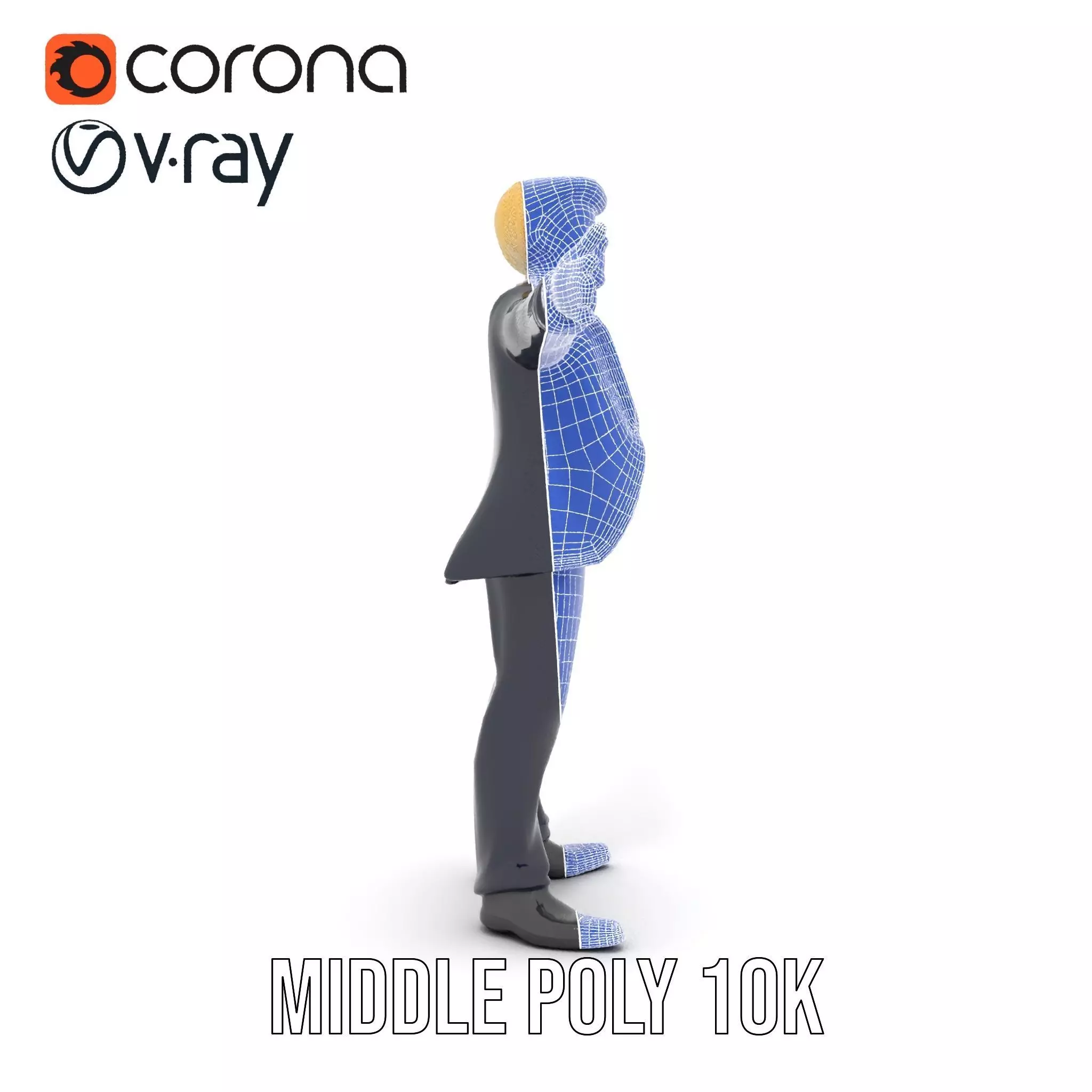 Animated Businessman Character Model Pack with Suit and Tie Low-poly 3D model_15