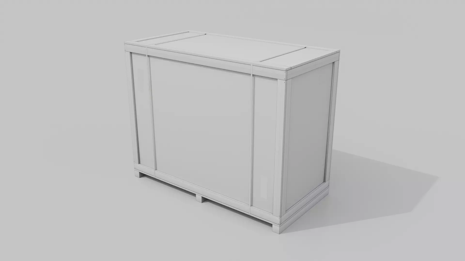 Long and Tall Wooden Crate - Customizable Shipping Box Low-poly 3D model_18