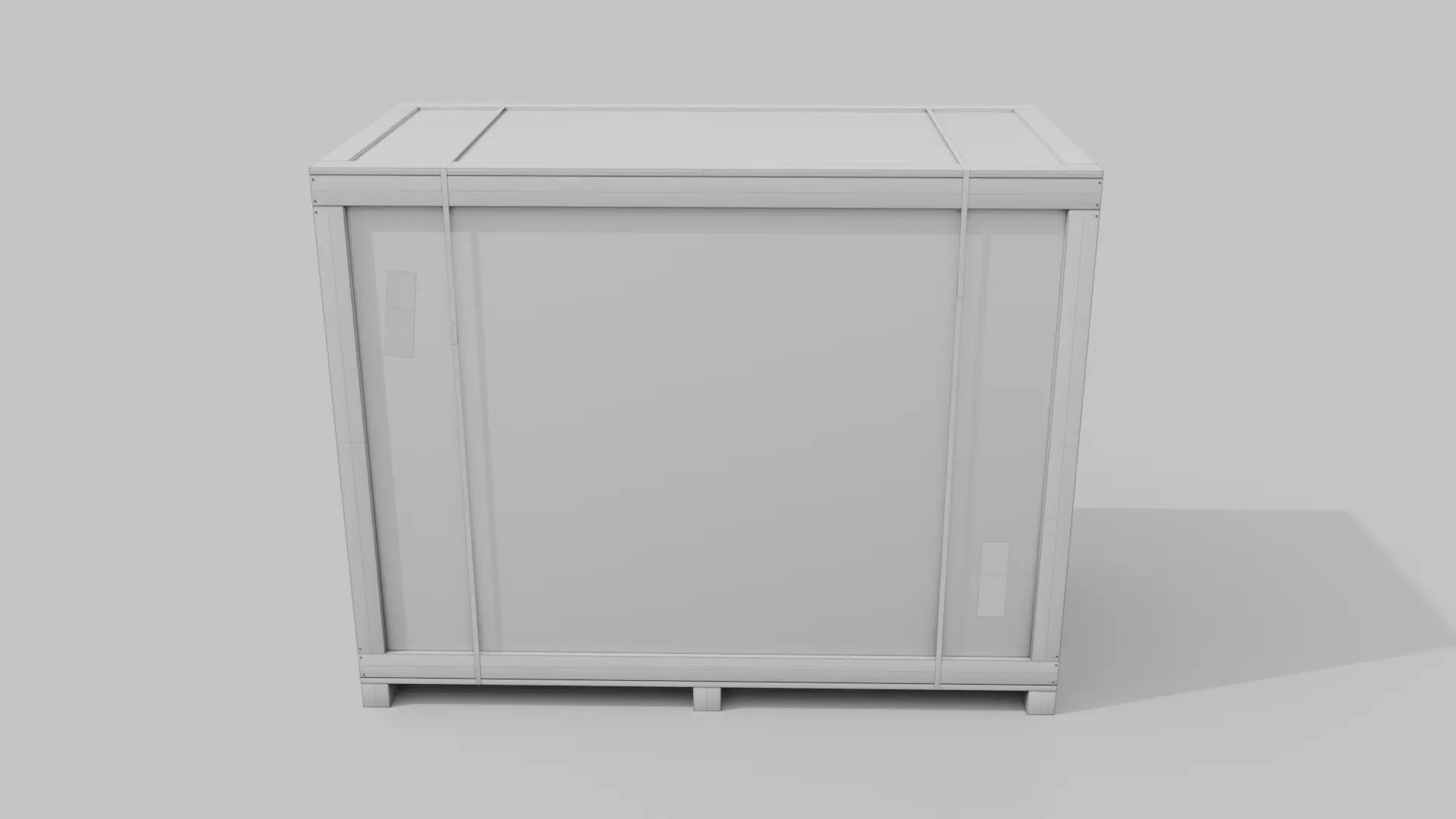 Long and Tall Wooden Crate - Customizable Shipping Box Low-poly 3D model_19