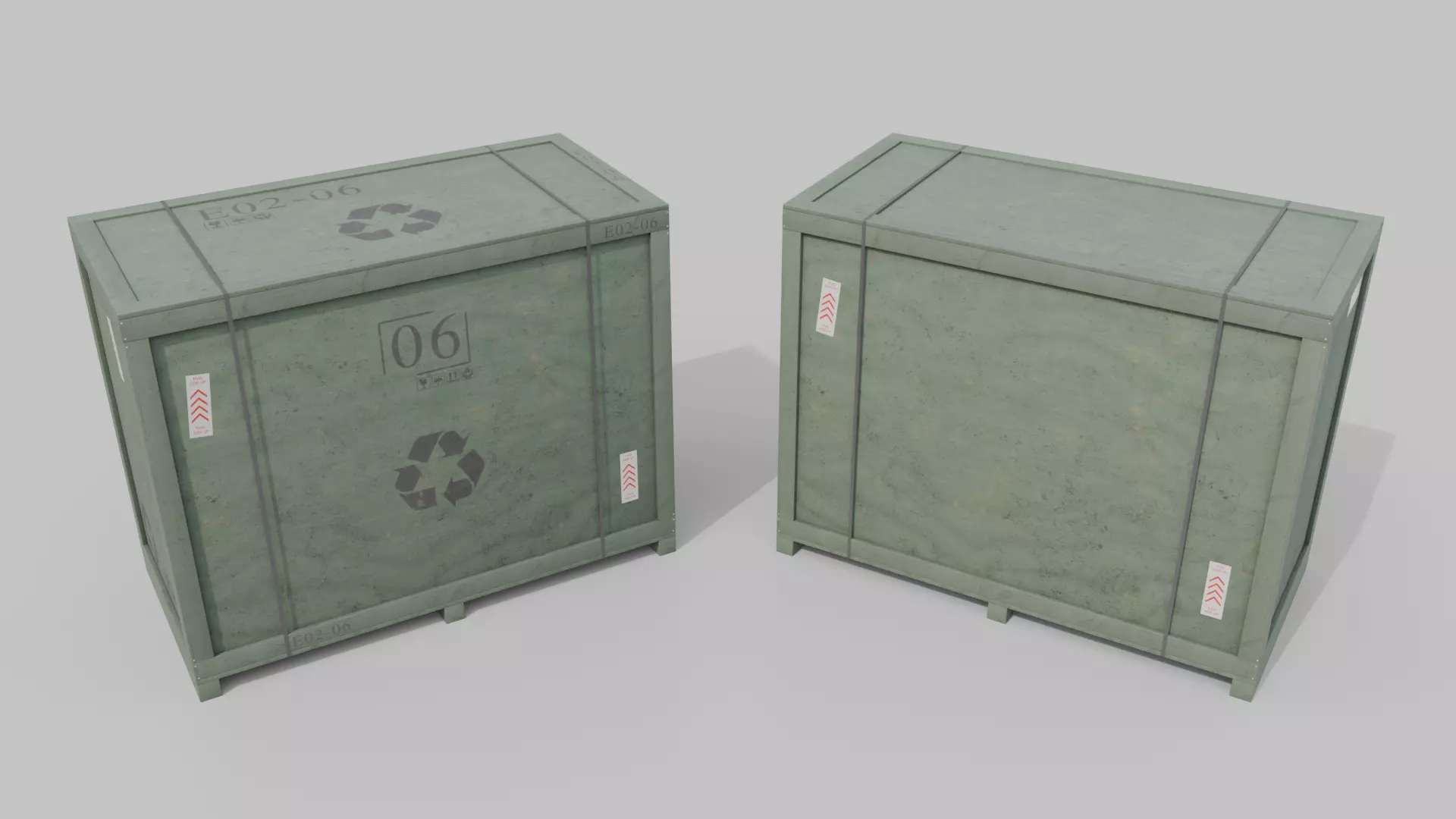 Long and Tall Wooden Crate - Customizable Shipping Box Low-poly 3D model_17