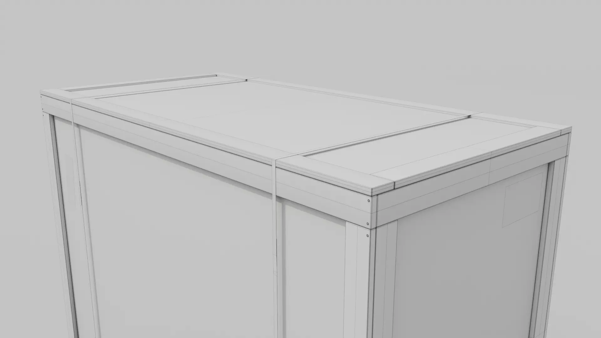 Long and Tall Wooden Crate - Customizable Shipping Box Low-poly 3D model_20