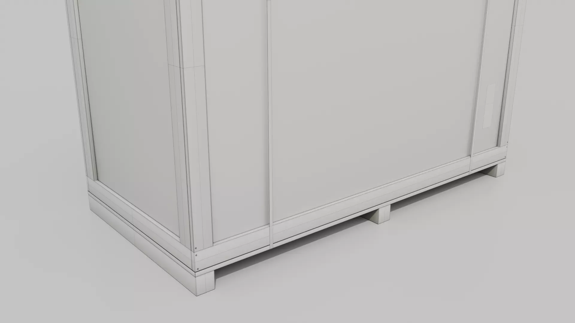 Long and Tall Wooden Crate - Customizable Shipping Box Low-poly 3D model_21