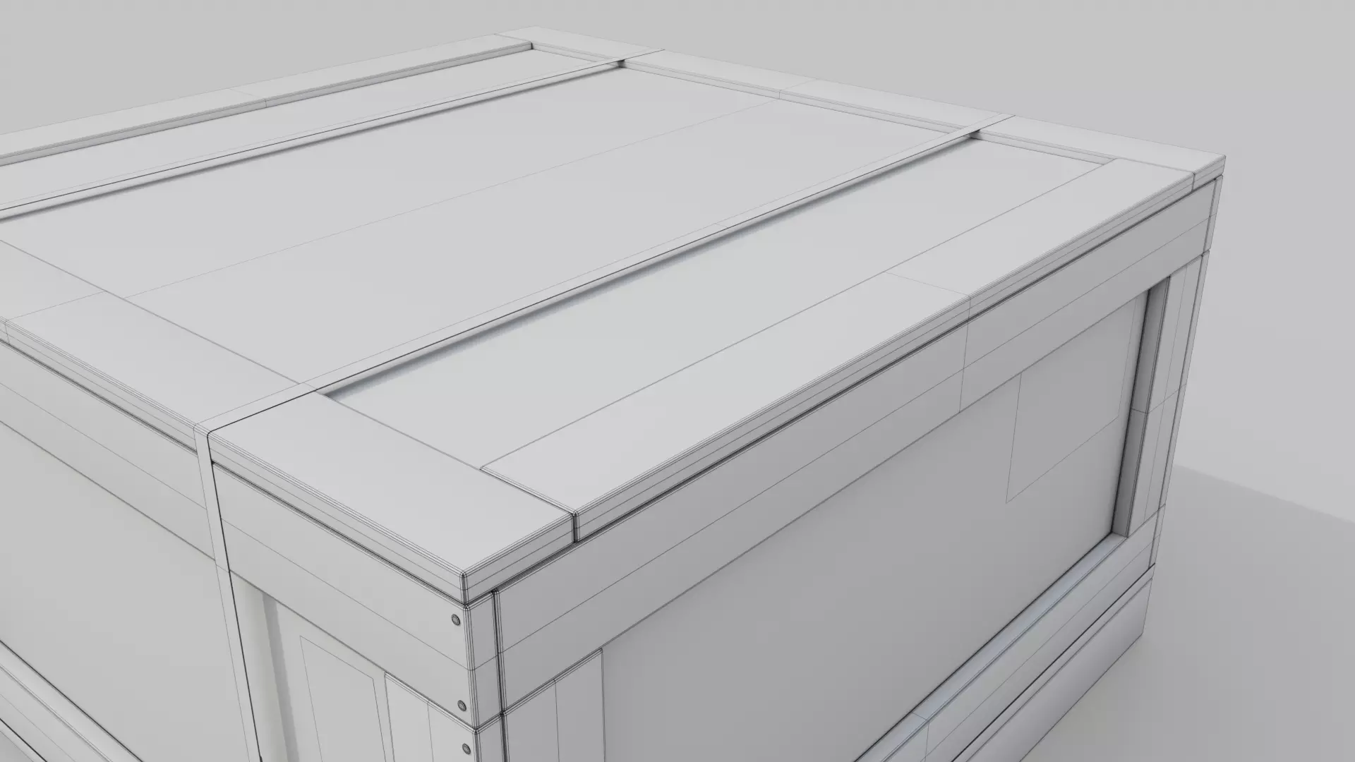 Flat Cube Wooden Crate - Customizable Shipping Box Low-poly 3D model_20