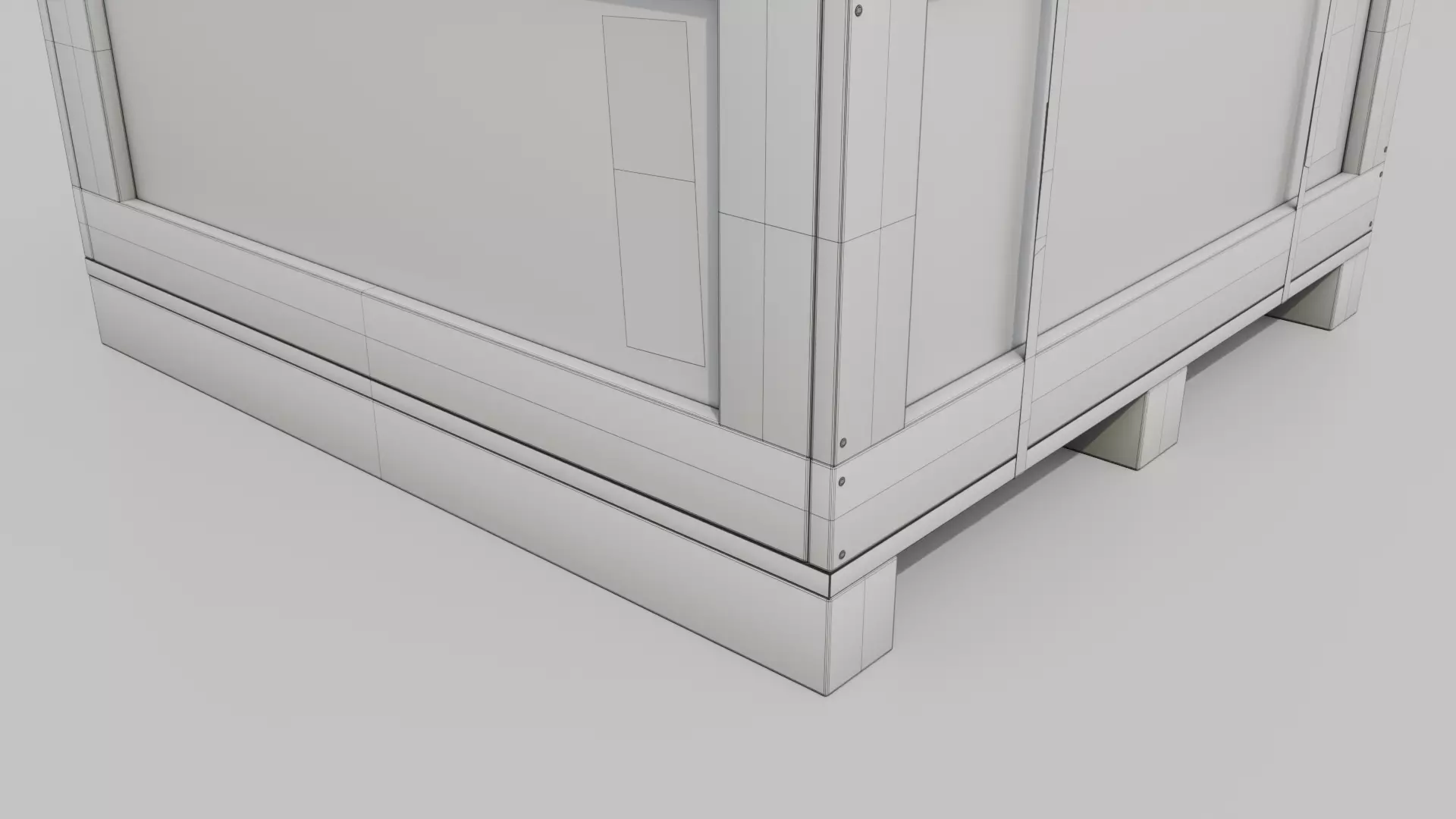 Flat Cube Wooden Crate - Customizable Shipping Box Low-poly 3D model_21