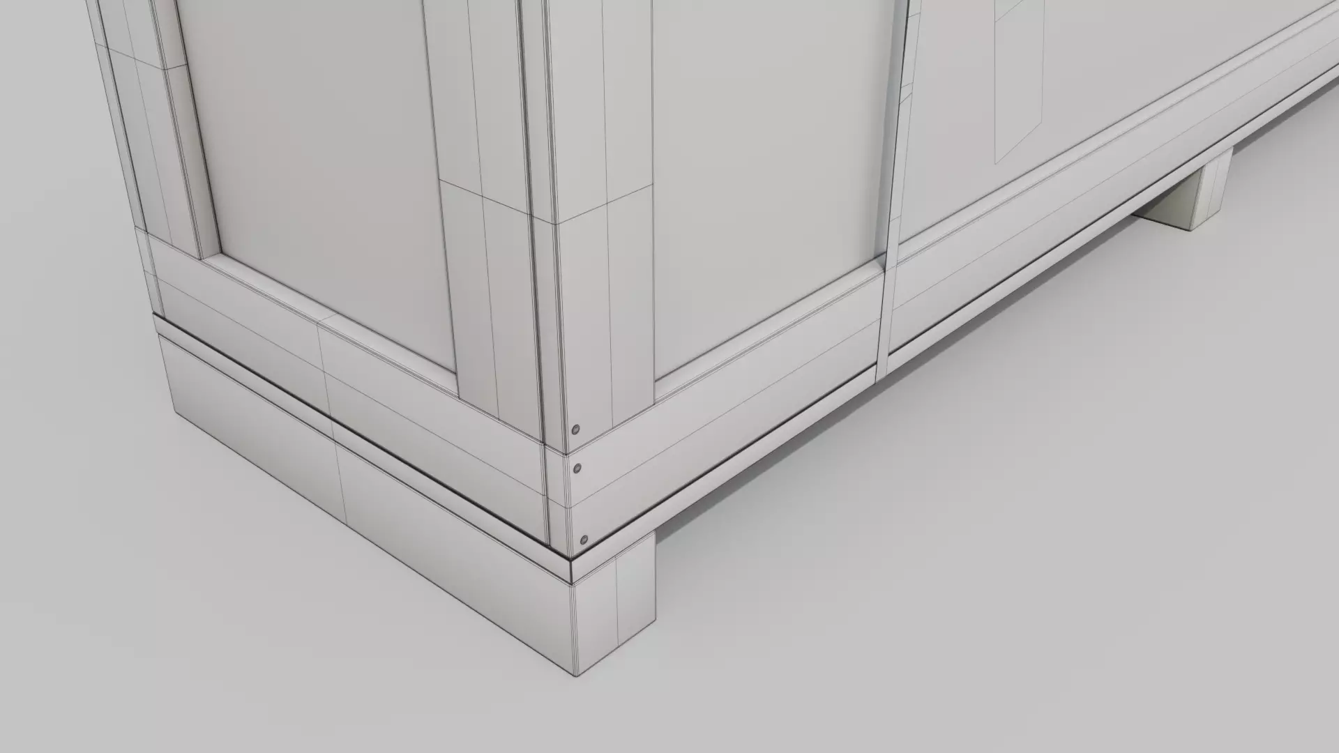 Extra Wide Narrow Wooden Crate - Customizable Shipping Box Low-poly 3D model_21