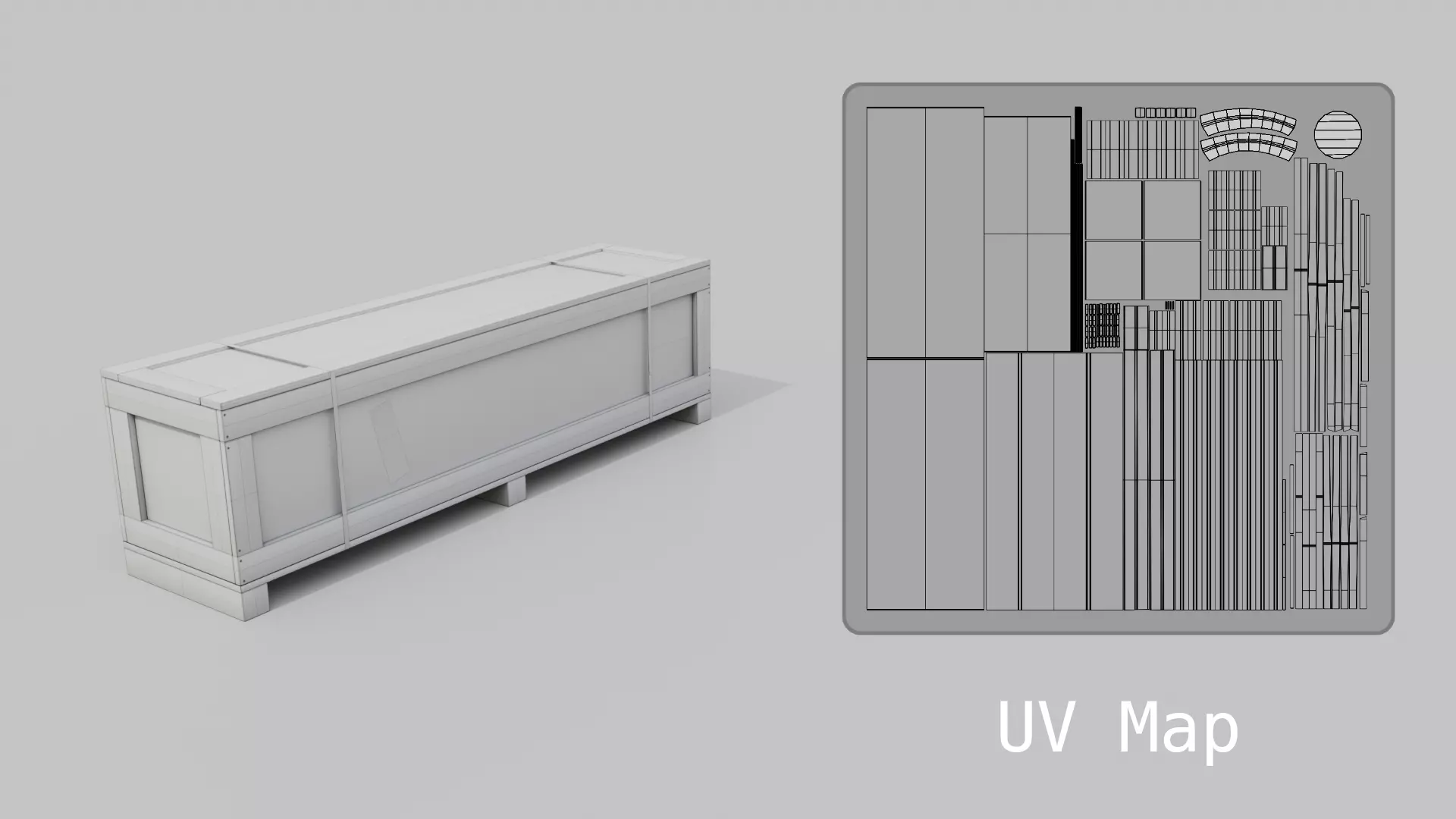 Extra Wide Narrow Wooden Crate - Customizable Shipping Box Low-poly 3D model_23