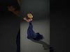 Elegant Female Character Model Pack in Blue Evening Gown Low-poly 3D model_2