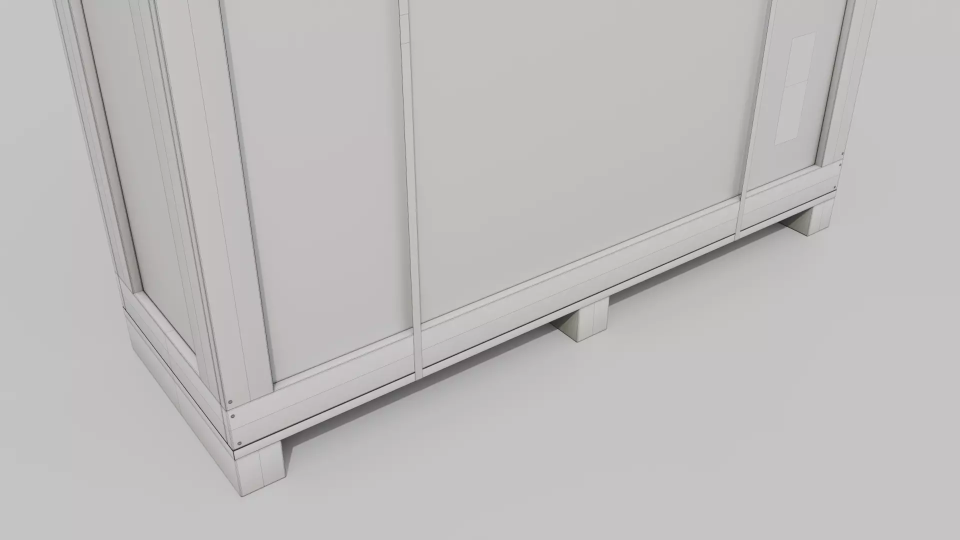 Extra Tall Narrow Wooden Crate - Customizable Shipping Box Low-poly 3D model_21