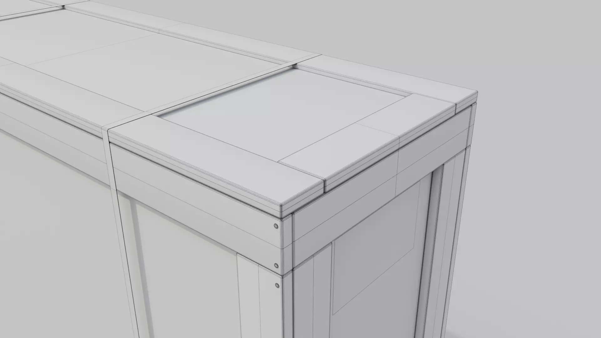 Extra Tall Narrow Wooden Crate - Customizable Shipping Box Low-poly 3D model_20