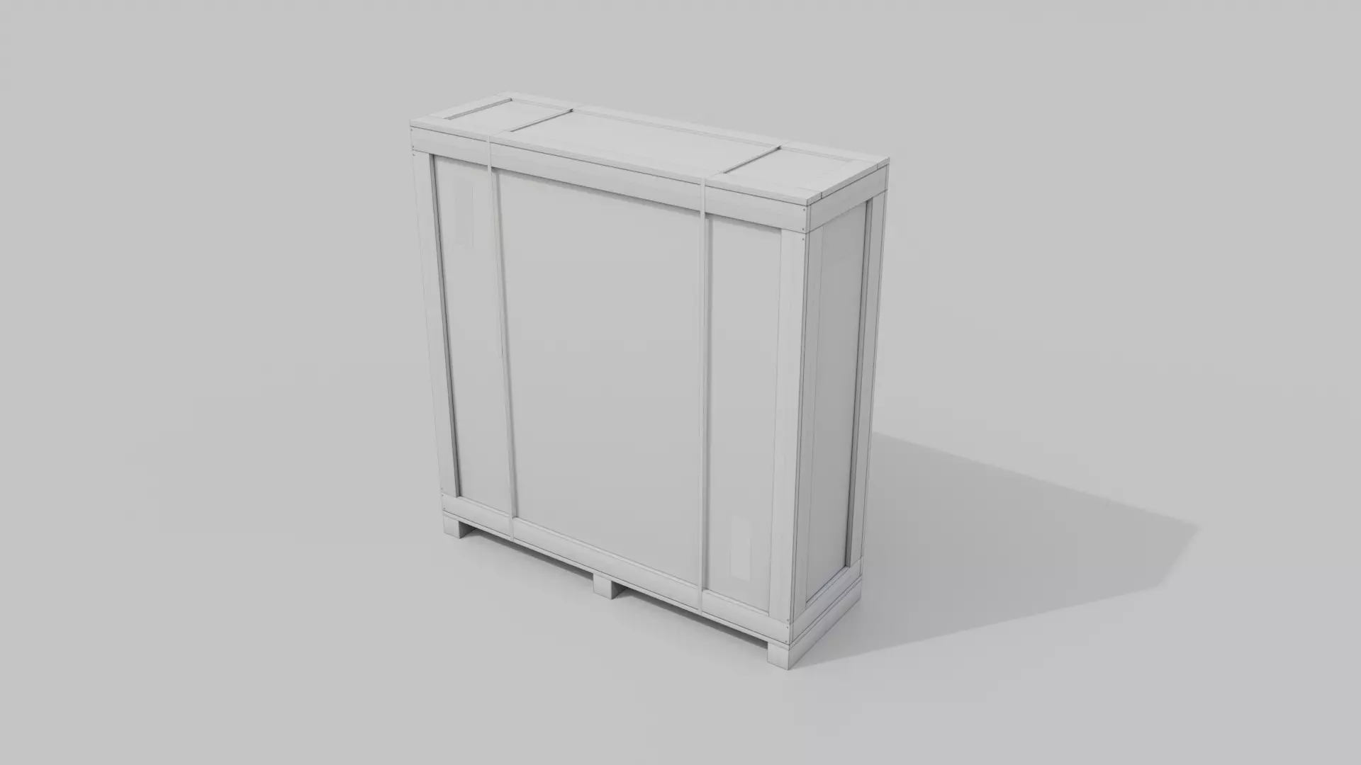 Extra Tall Narrow Wooden Crate - Customizable Shipping Box Low-poly 3D model_18