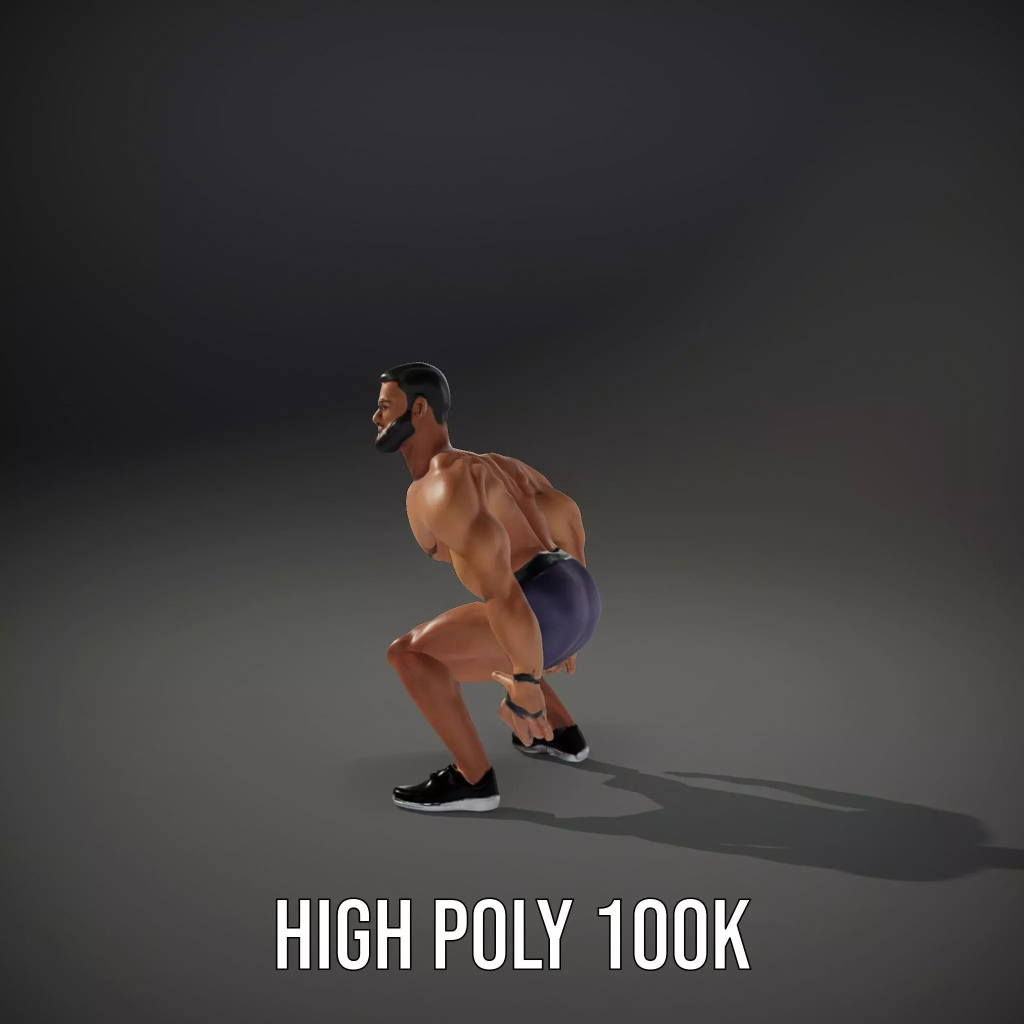 Male Athlete Model Pack with Athletic Build Low-poly 3D model_26