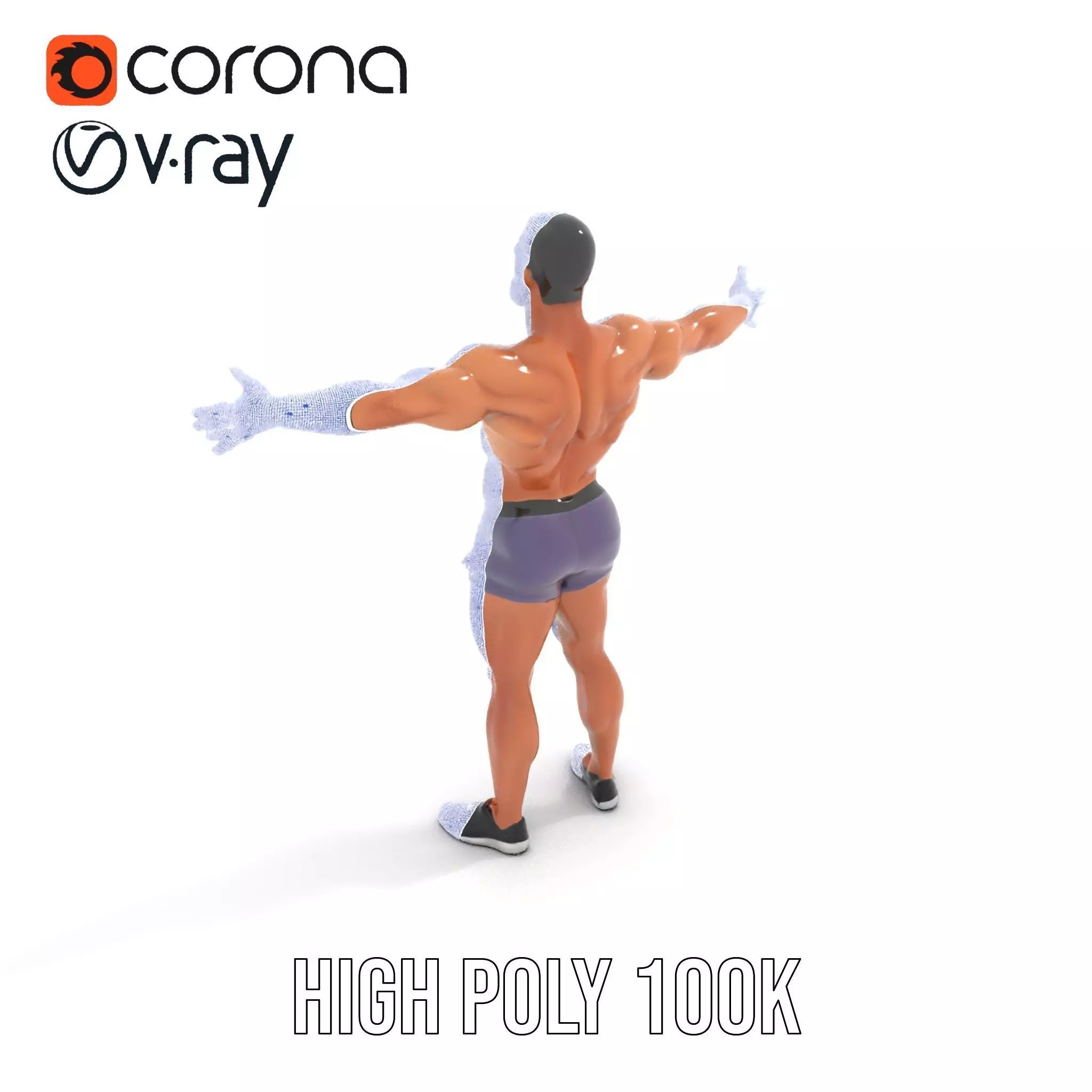 Male Athlete Model Pack with Athletic Build Low-poly 3D model_34