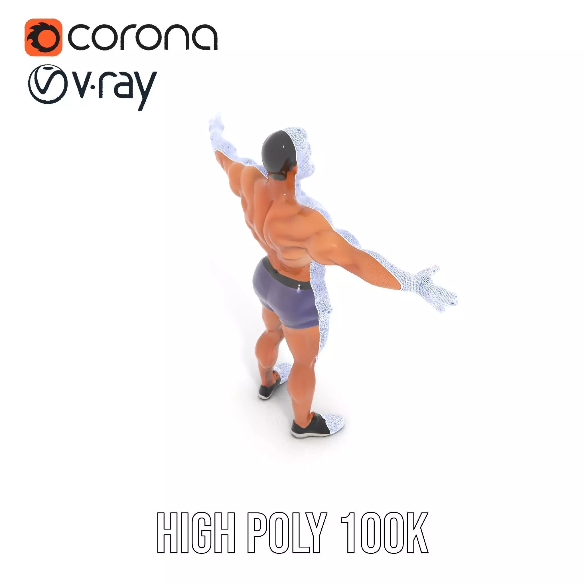 Male Athlete Model Pack with Athletic Build Low-poly 3D model_31