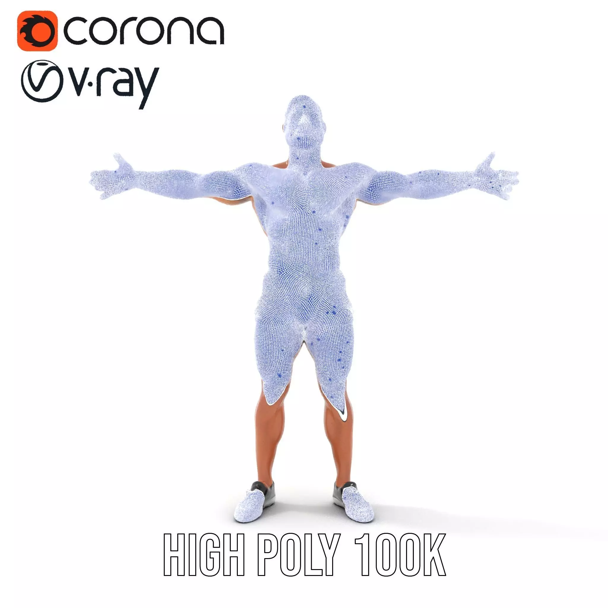 Male Athlete Model Pack with Athletic Build Low-poly 3D model_32