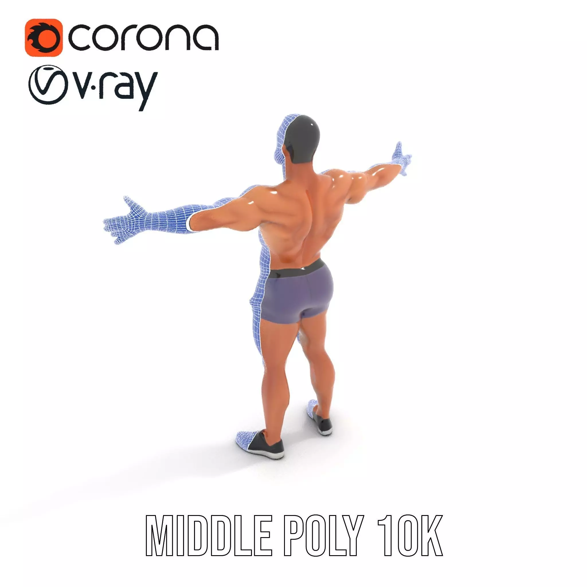 Male Athlete Model Pack with Athletic Build Low-poly 3D model_29
