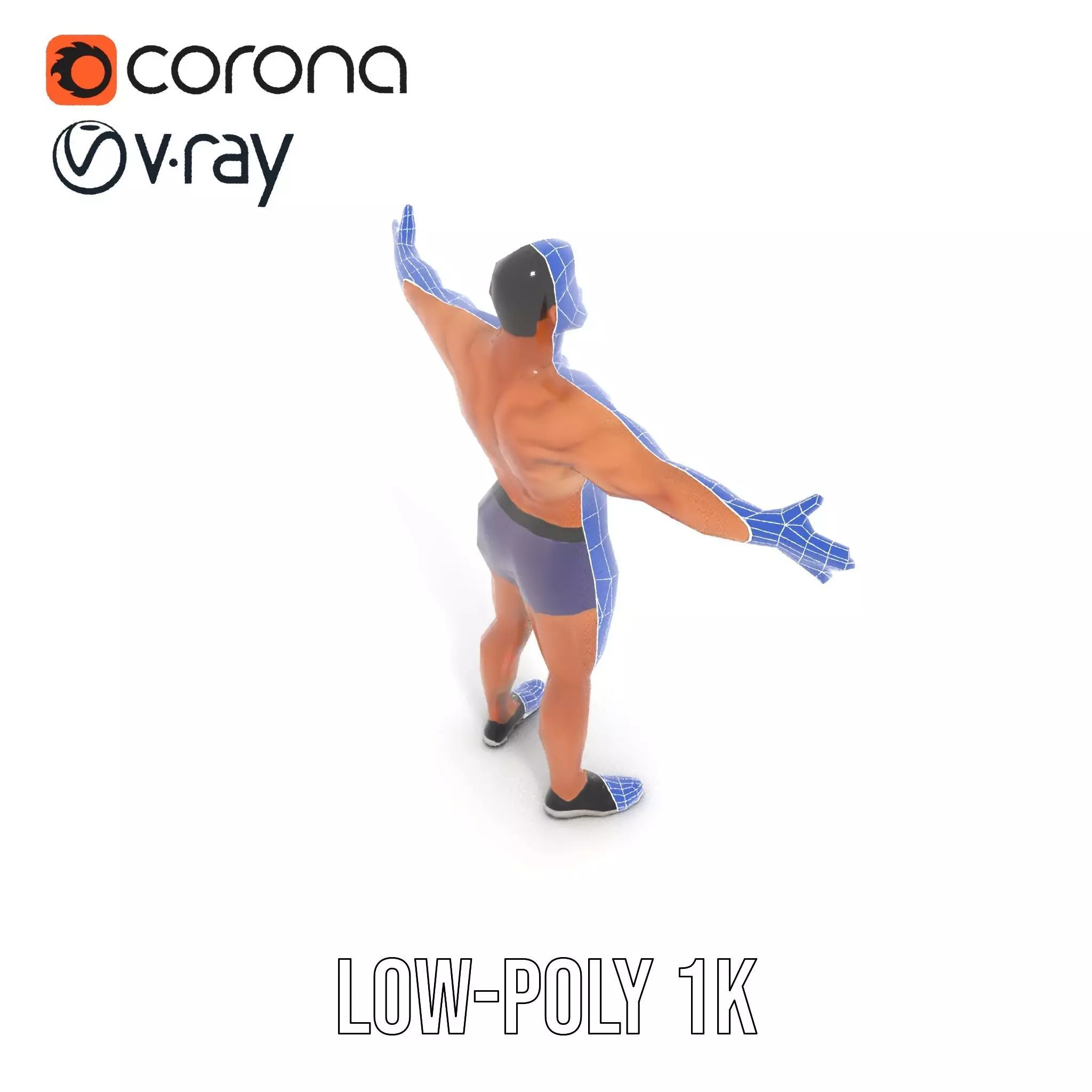 Male Athlete Model Pack with Athletic Build Low-poly 3D model_19