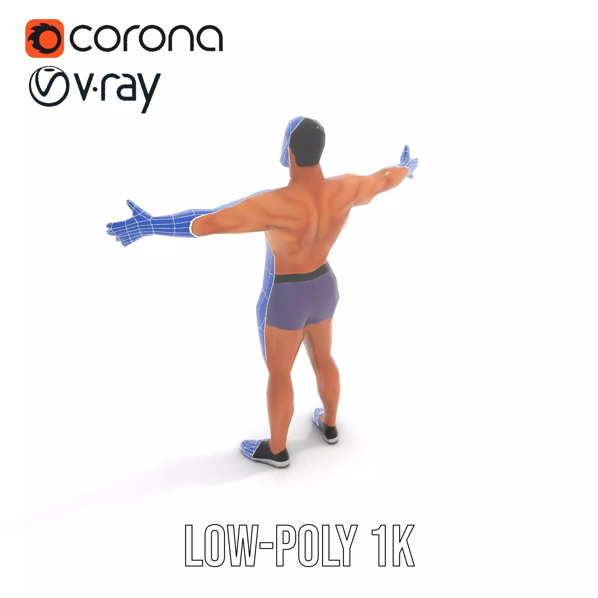 Male Athlete Model Pack with Athletic Build Low-poly 3D model_30