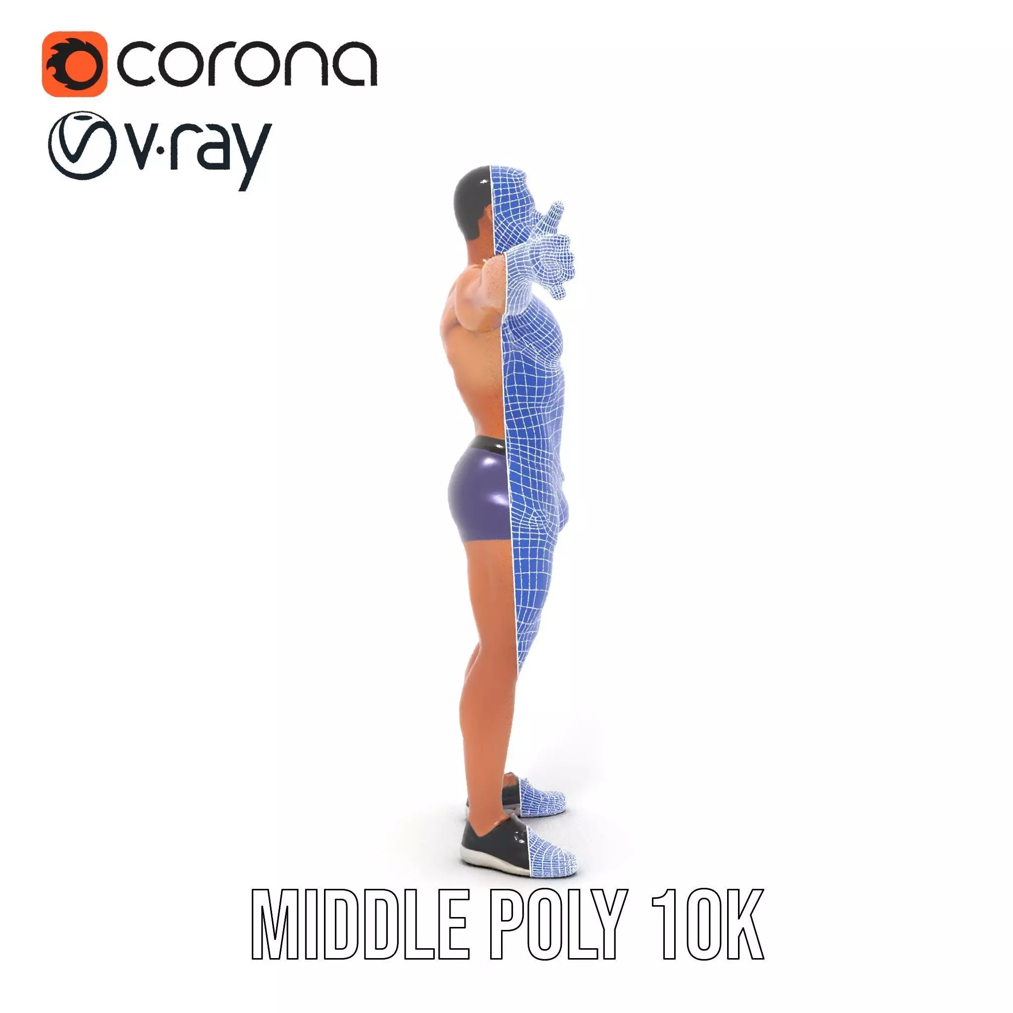 Male Athlete Model Pack with Athletic Build Low-poly 3D model_21