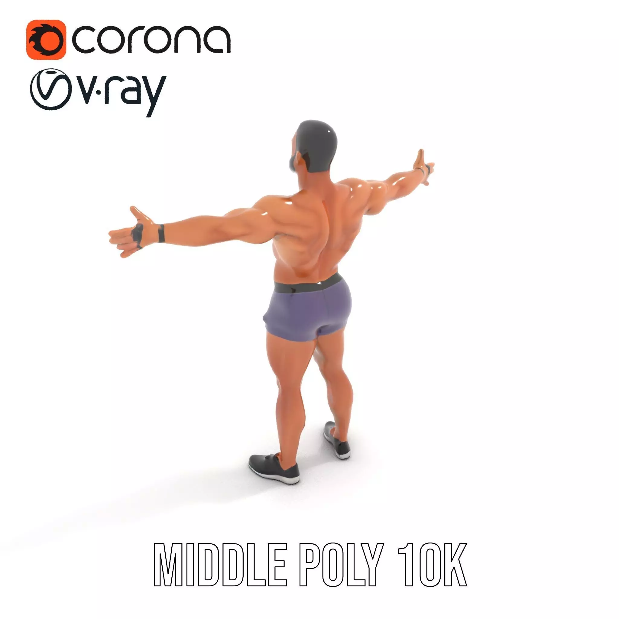 Male Athlete Model Pack with Athletic Build Low-poly 3D model_15
