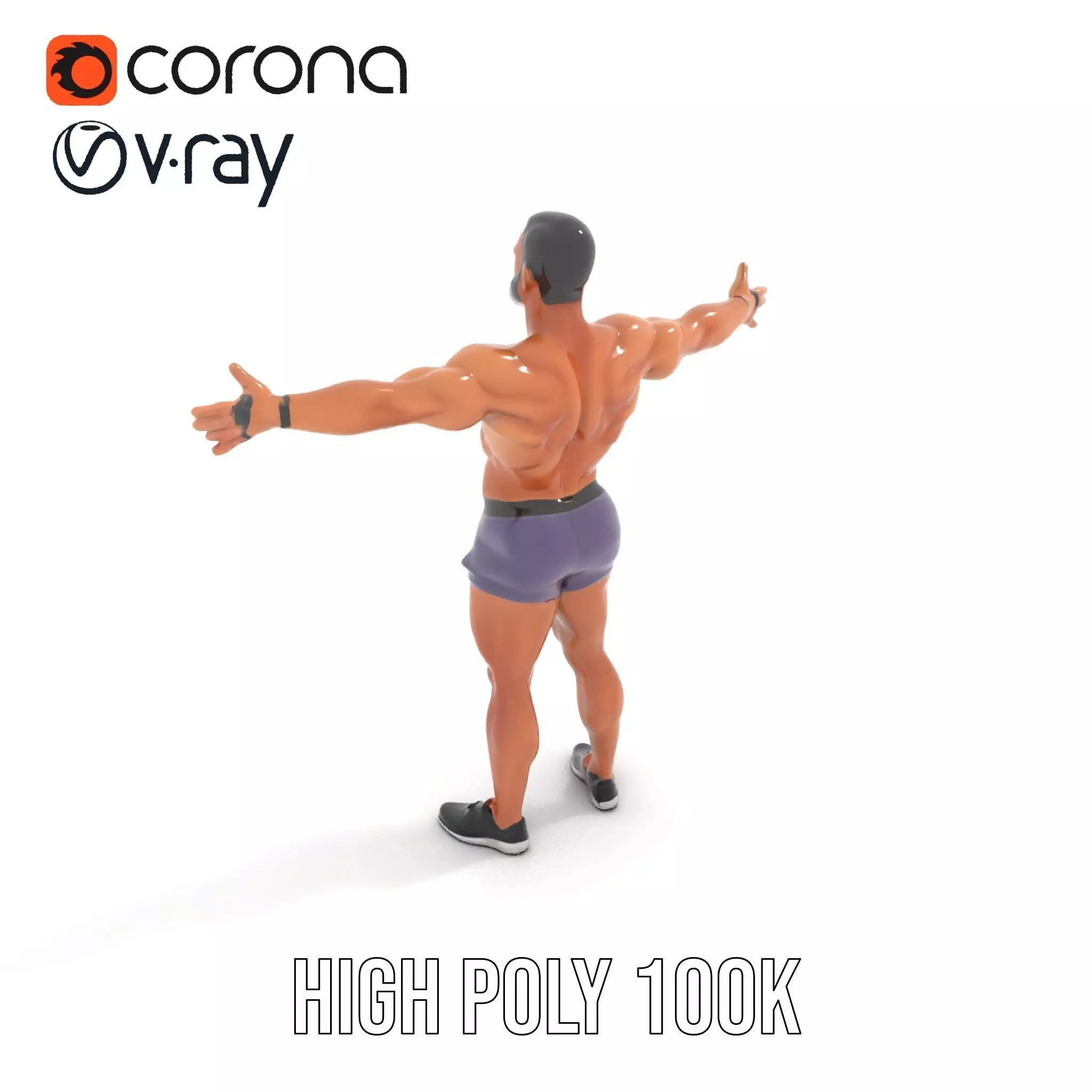 Male Athlete Model Pack with Athletic Build Low-poly 3D model_14