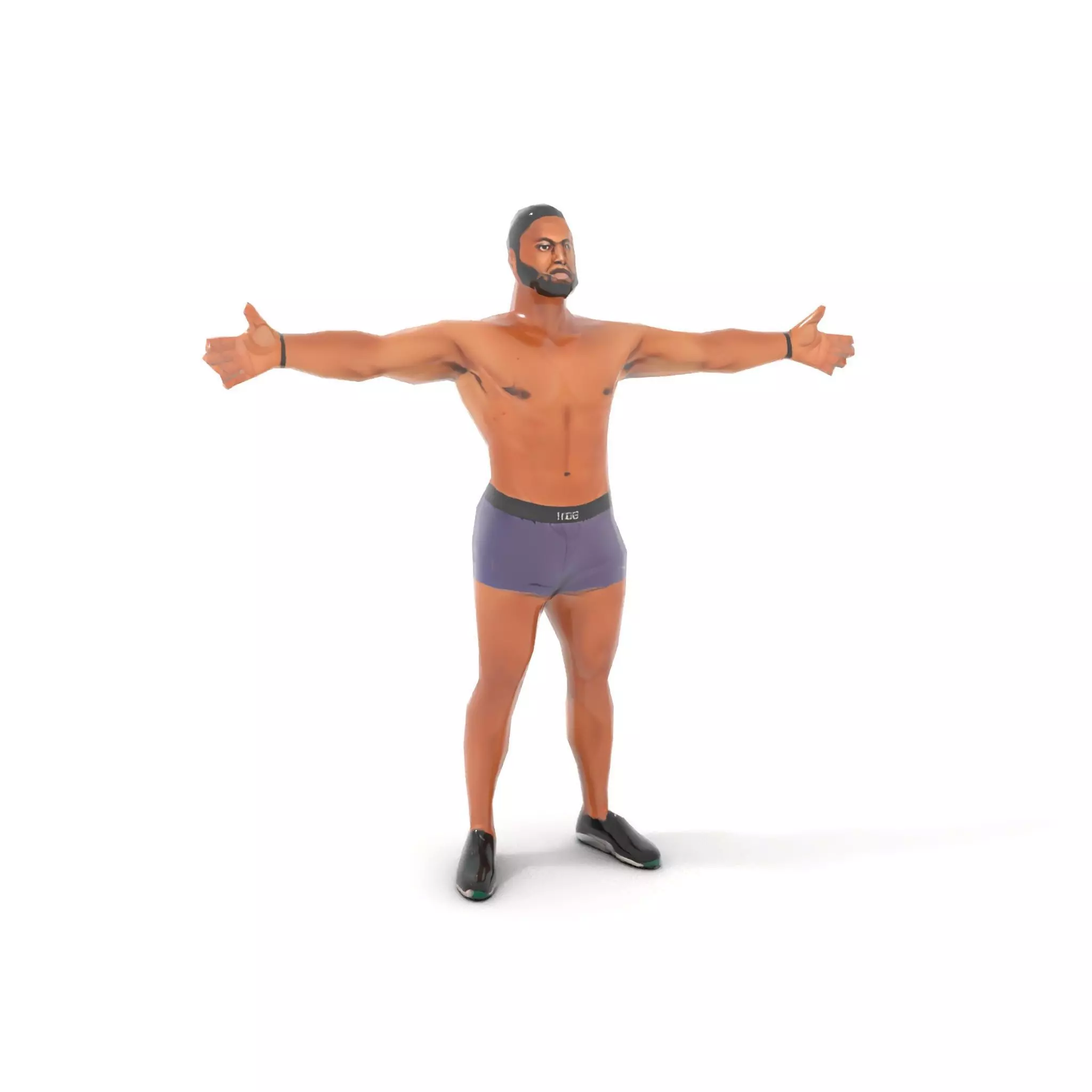 Male Athlete Model Pack with Athletic Build Low-poly 3D model_7