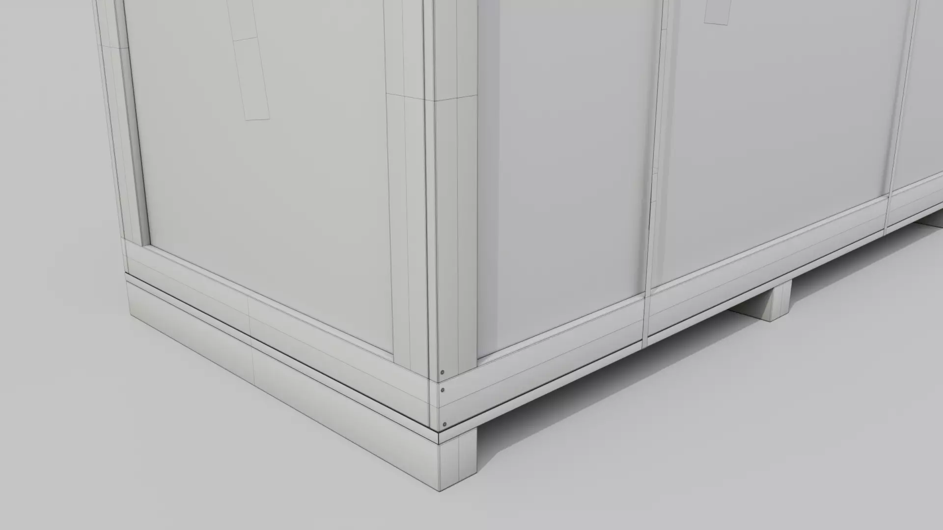 Extra Long Horizontal Wooden Crate - Customizable Shipping Box Low-poly 3D model_19