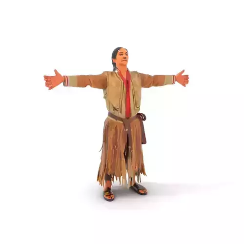 Traditional Outfit Character Model Pack with Fringed Skirt Low-poly 3D model