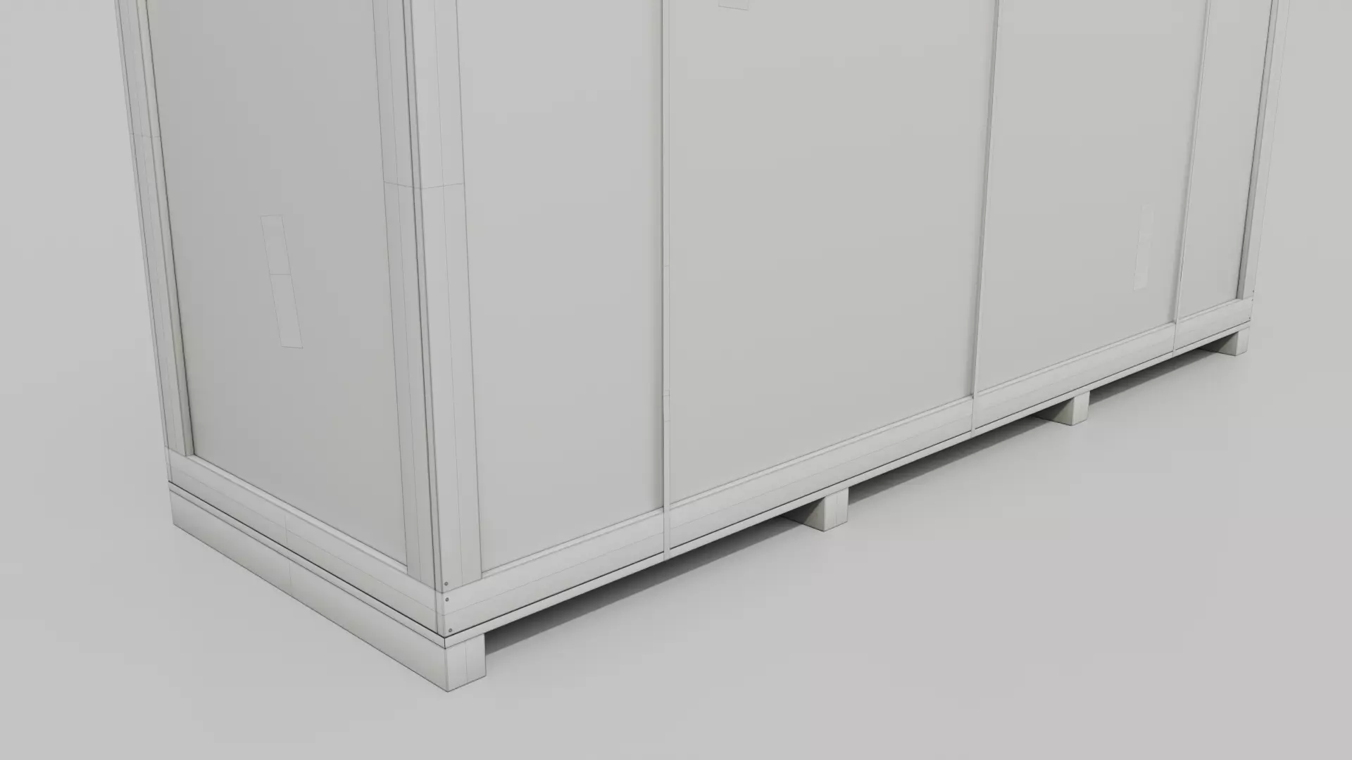 Extra Long and Tall Wooden Crate - Customizable Shipping Box Low-poly 3D model_19