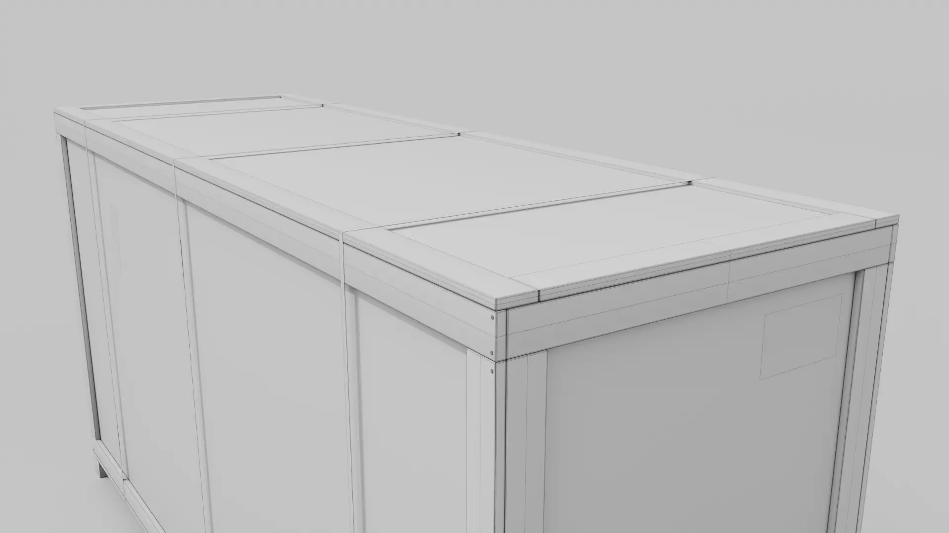 Extra Long and Tall Wooden Crate - Customizable Shipping Box Low-poly 3D model_18