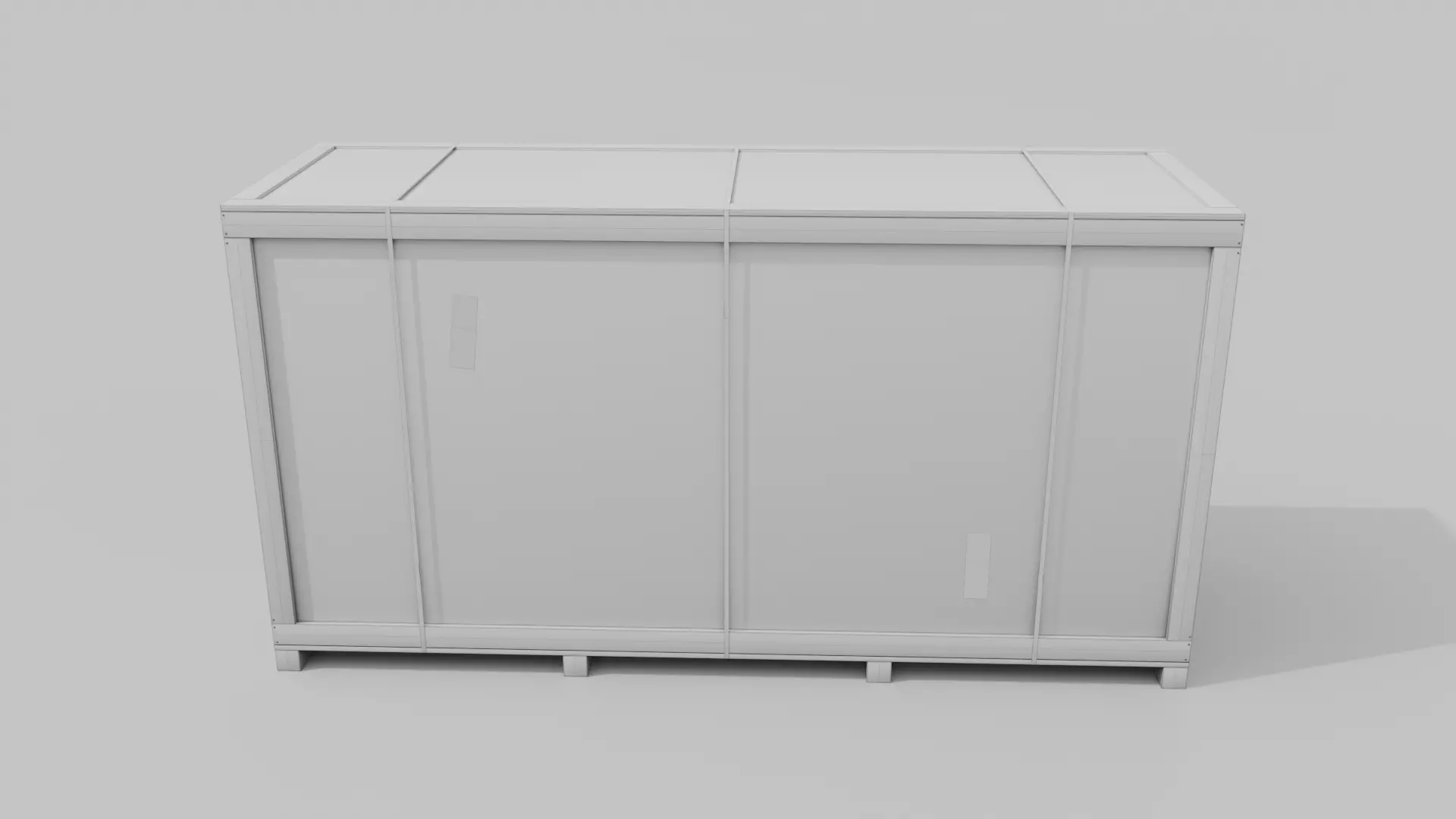 Extra Long and Tall Wooden Crate - Customizable Shipping Box Low-poly 3D model_17