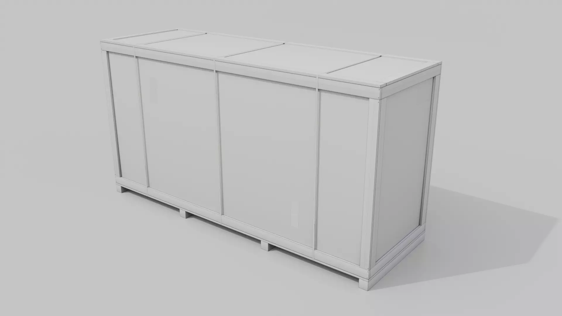 Extra Long and Tall Wooden Crate - Customizable Shipping Box Low-poly 3D model_16