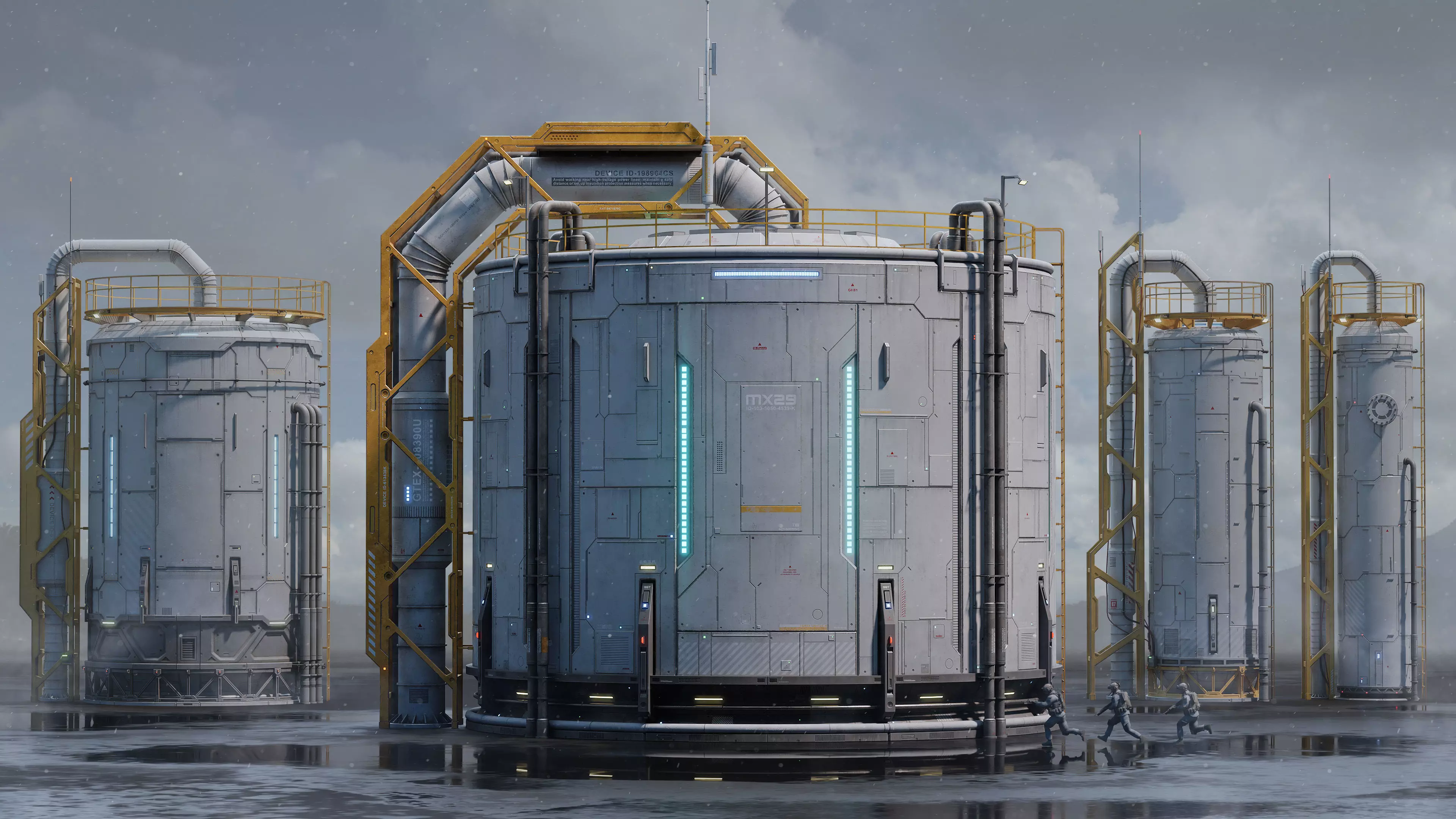 Sci-Fi Building 009 Industry-PBR Low-poly 3D model_1