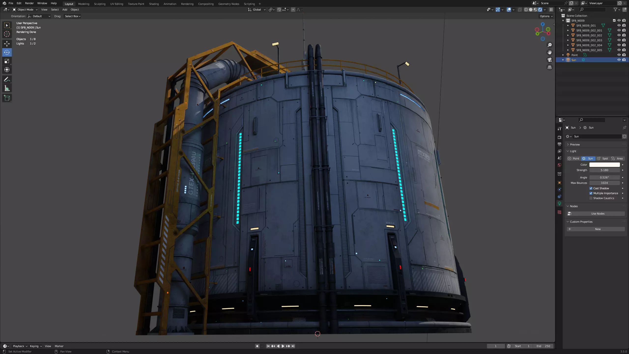 Sci-Fi Building 009 Industry-PBR Low-poly 3D model_12