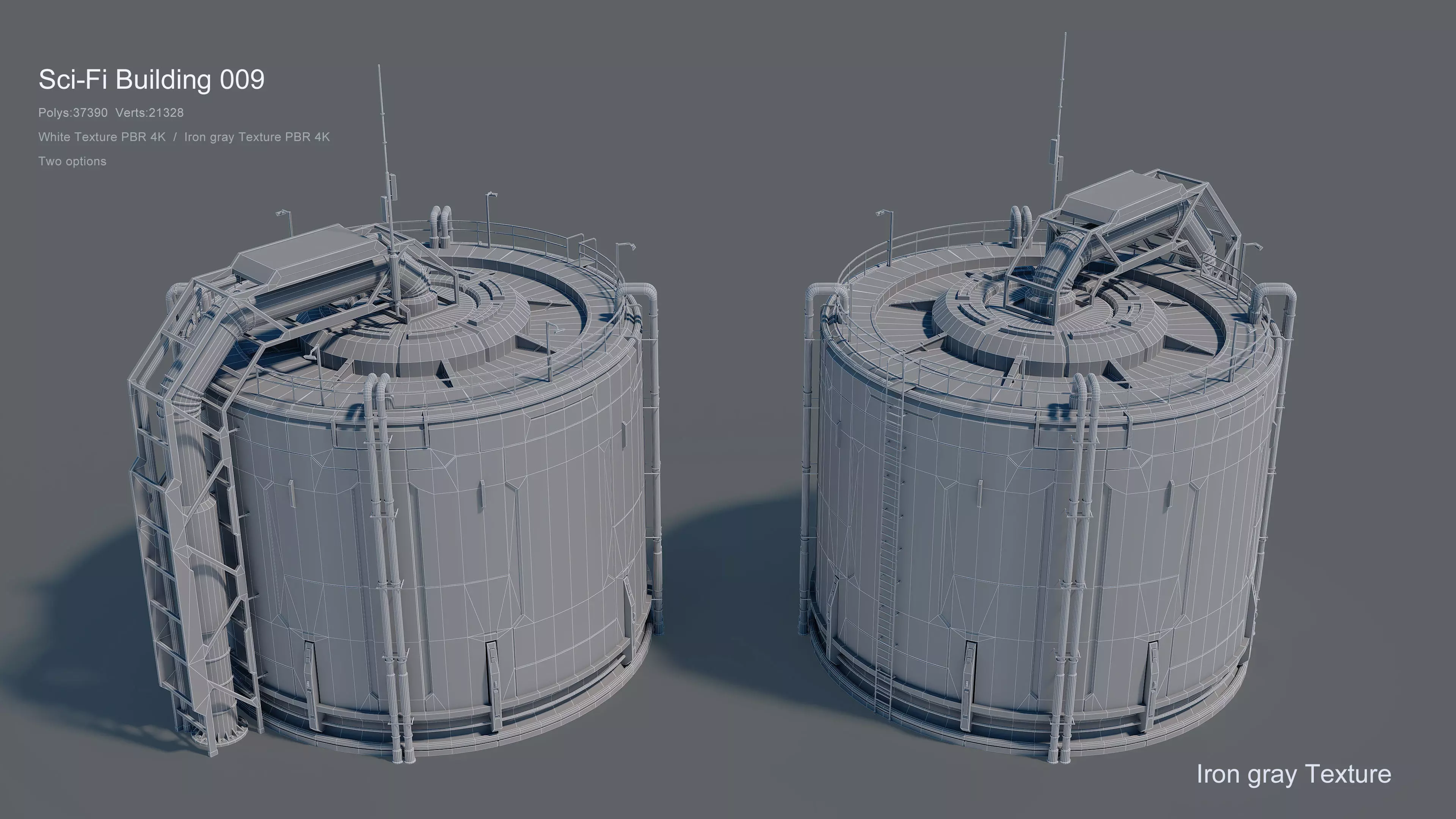 Sci-Fi Building 009 Industry-PBR Low-poly 3D model_5