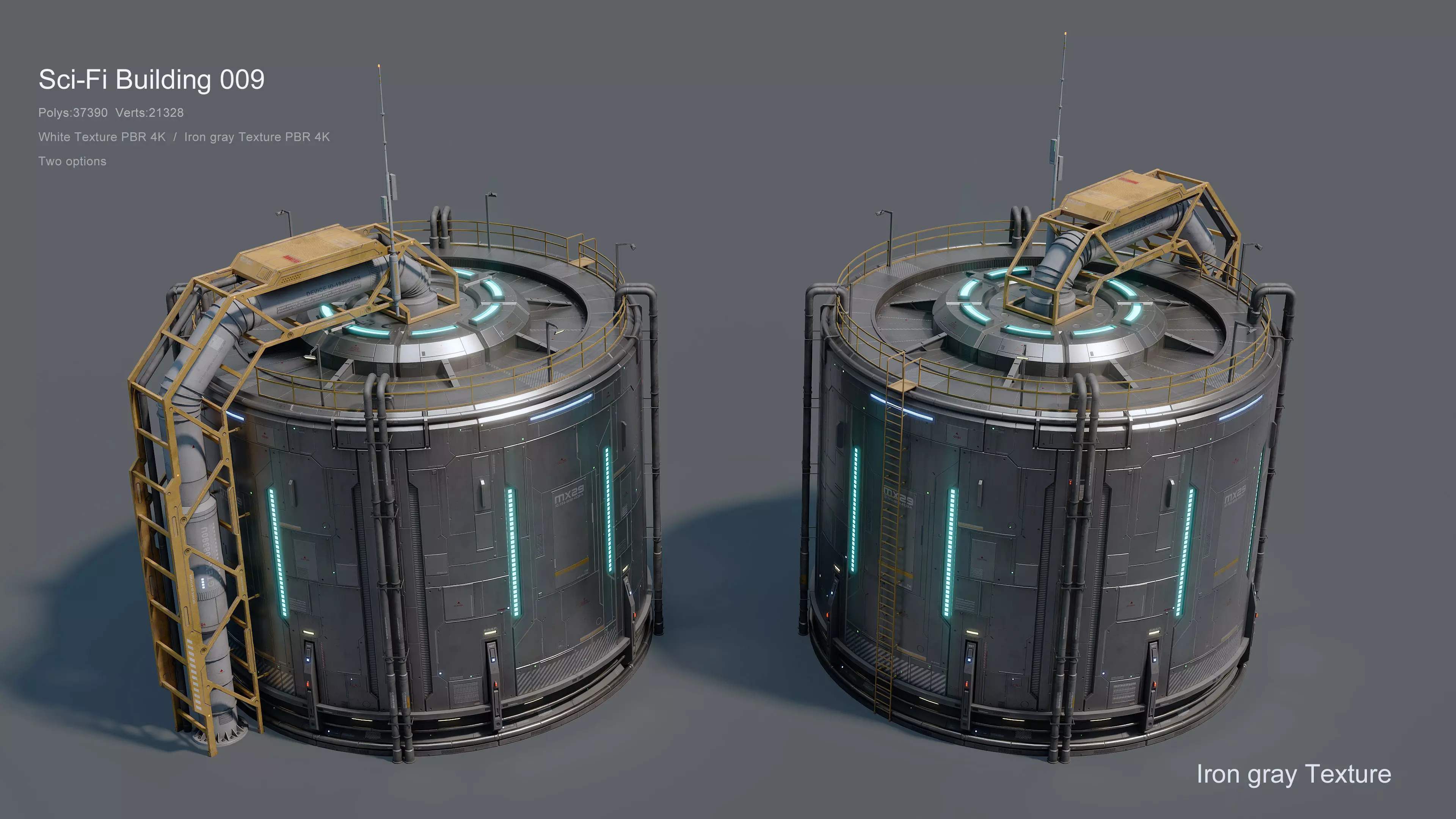 Sci-Fi Building 009 Industry-PBR Low-poly 3D model_4